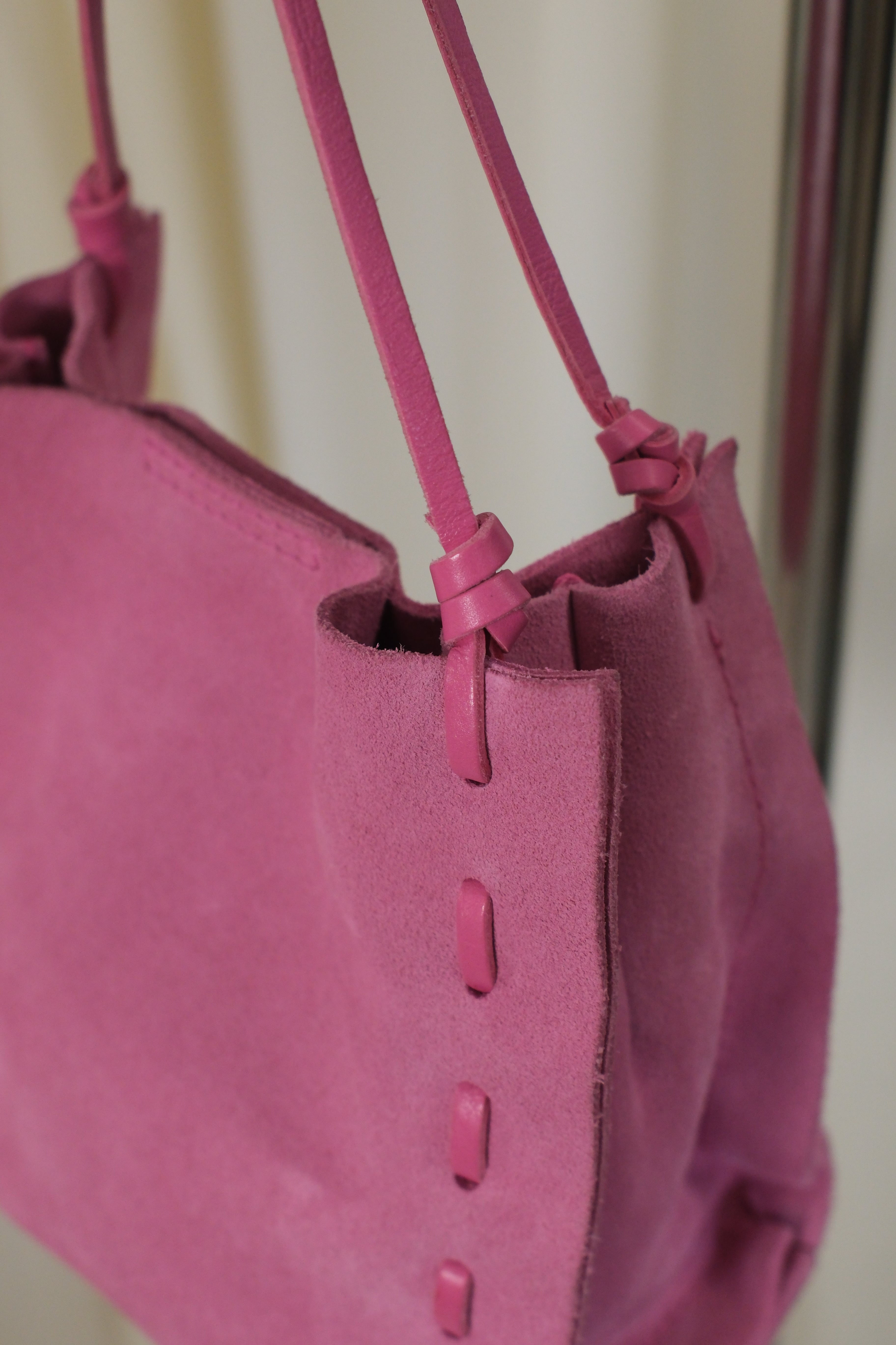 Coccinelle Bubblegum Pink Suede Bag