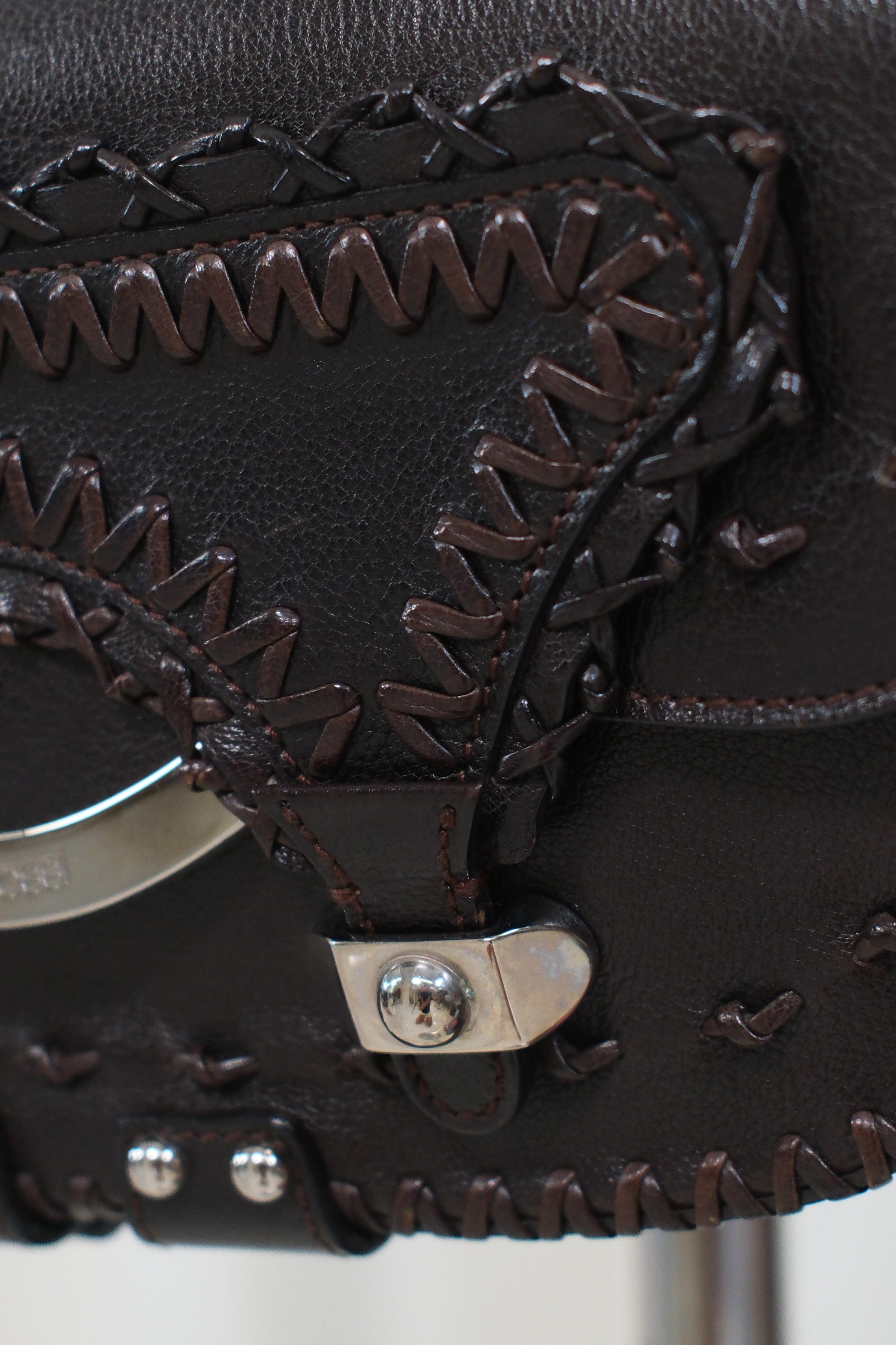 Sergio Rossi Boho Crossbody Bag in Dark Brown