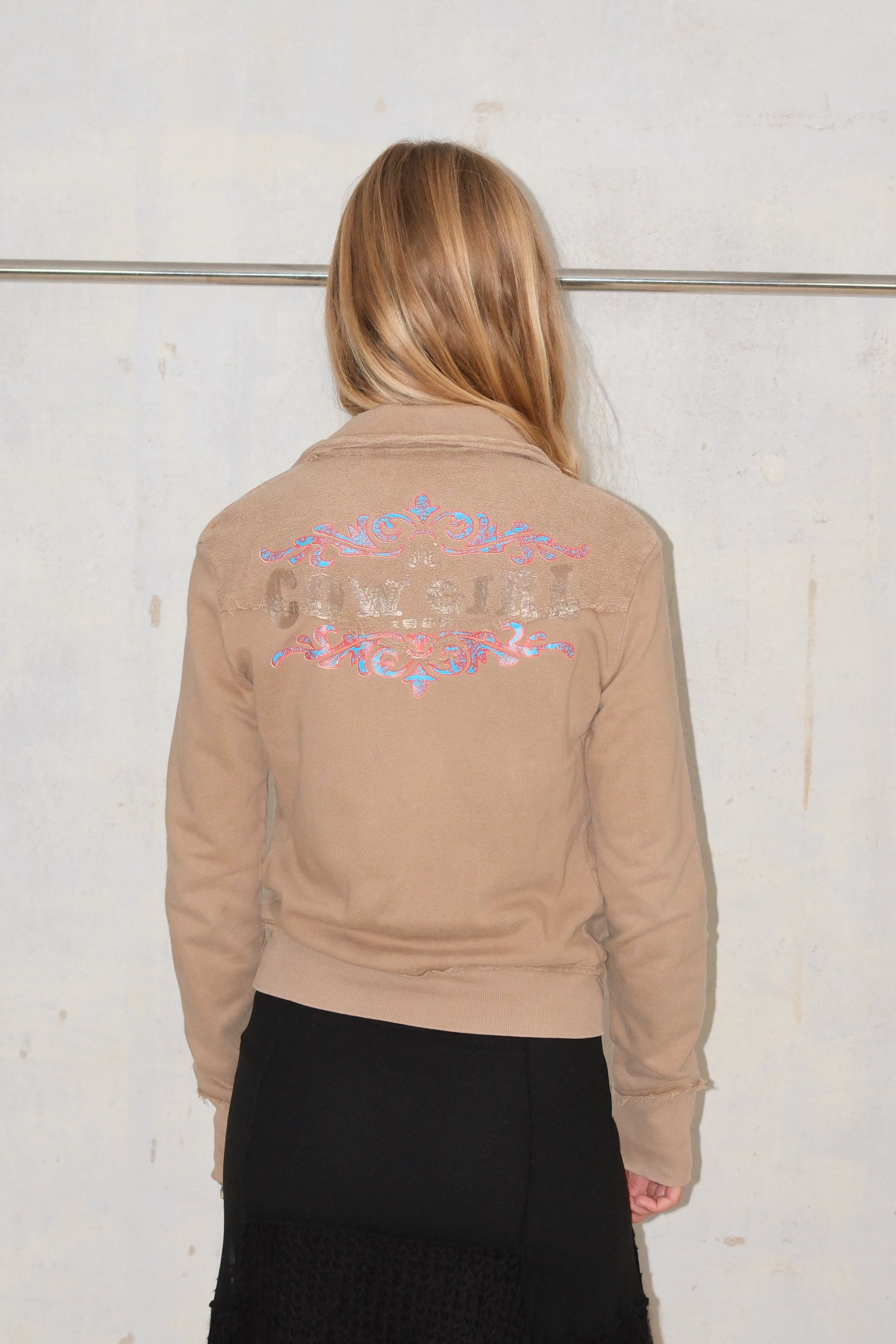 NUDE SPORTY HOODIE WITH EMBROIDERY