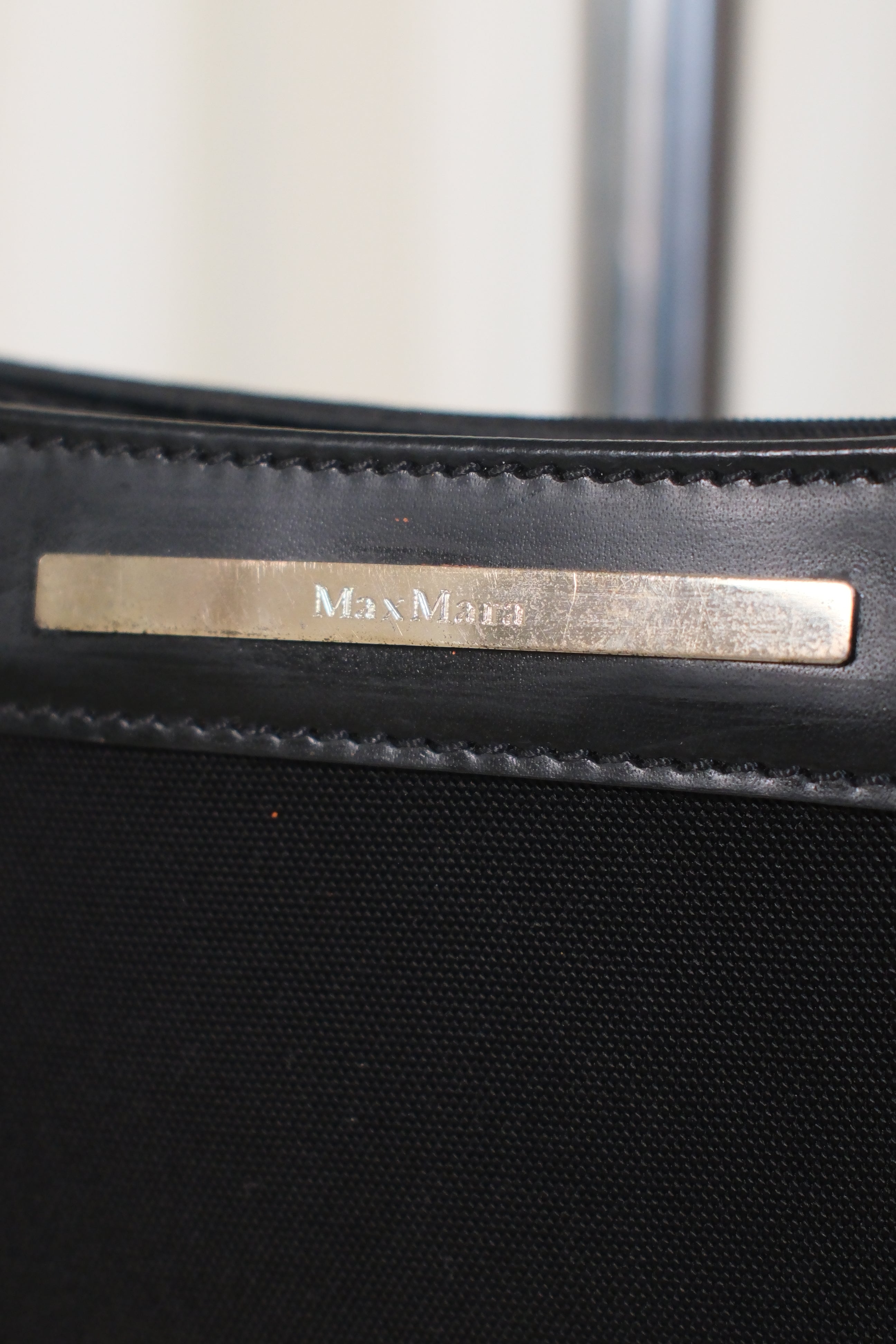 Max Mara Classic Leather and Canvas Bag