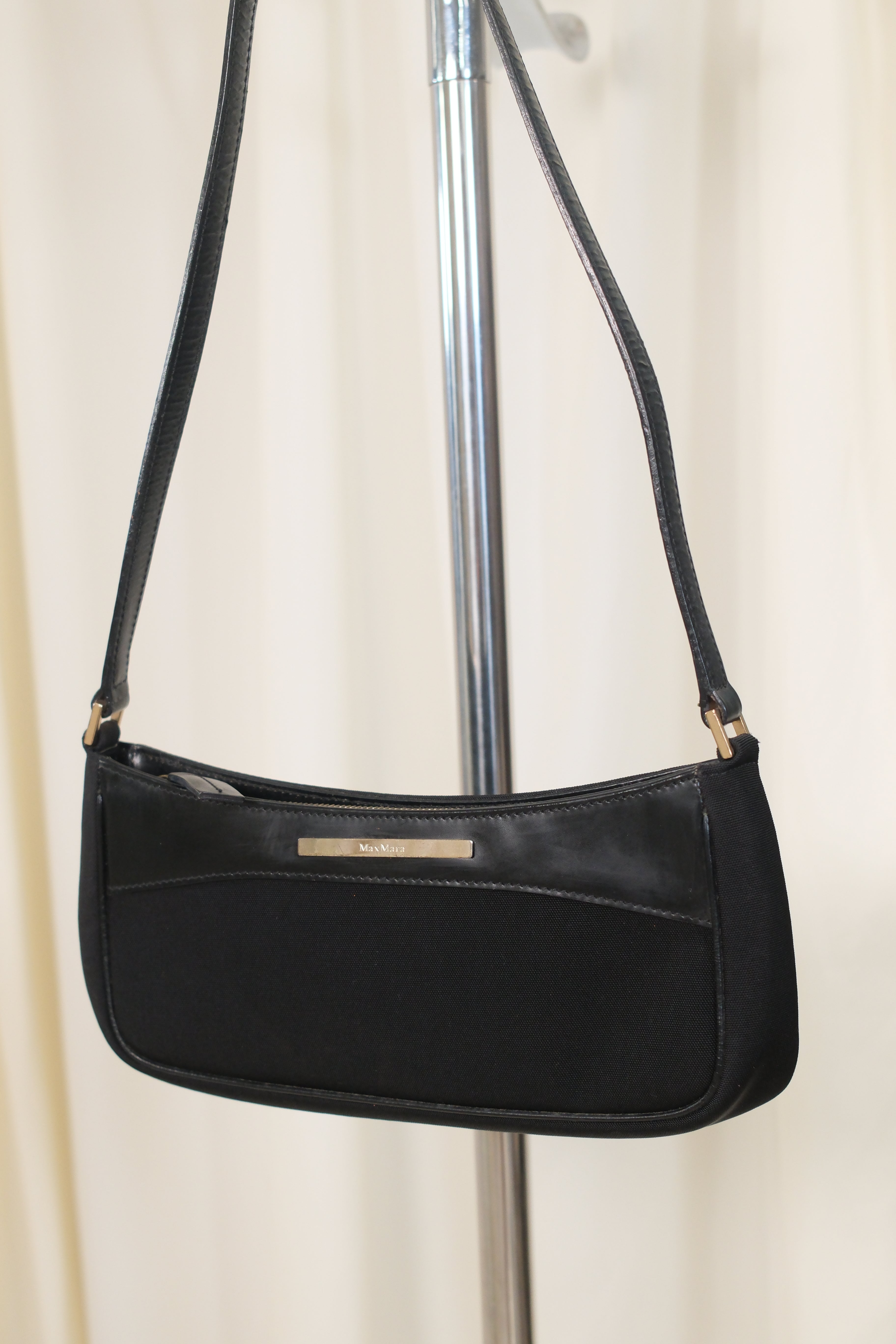 Max Mara Classic Leather and Canvas Bag