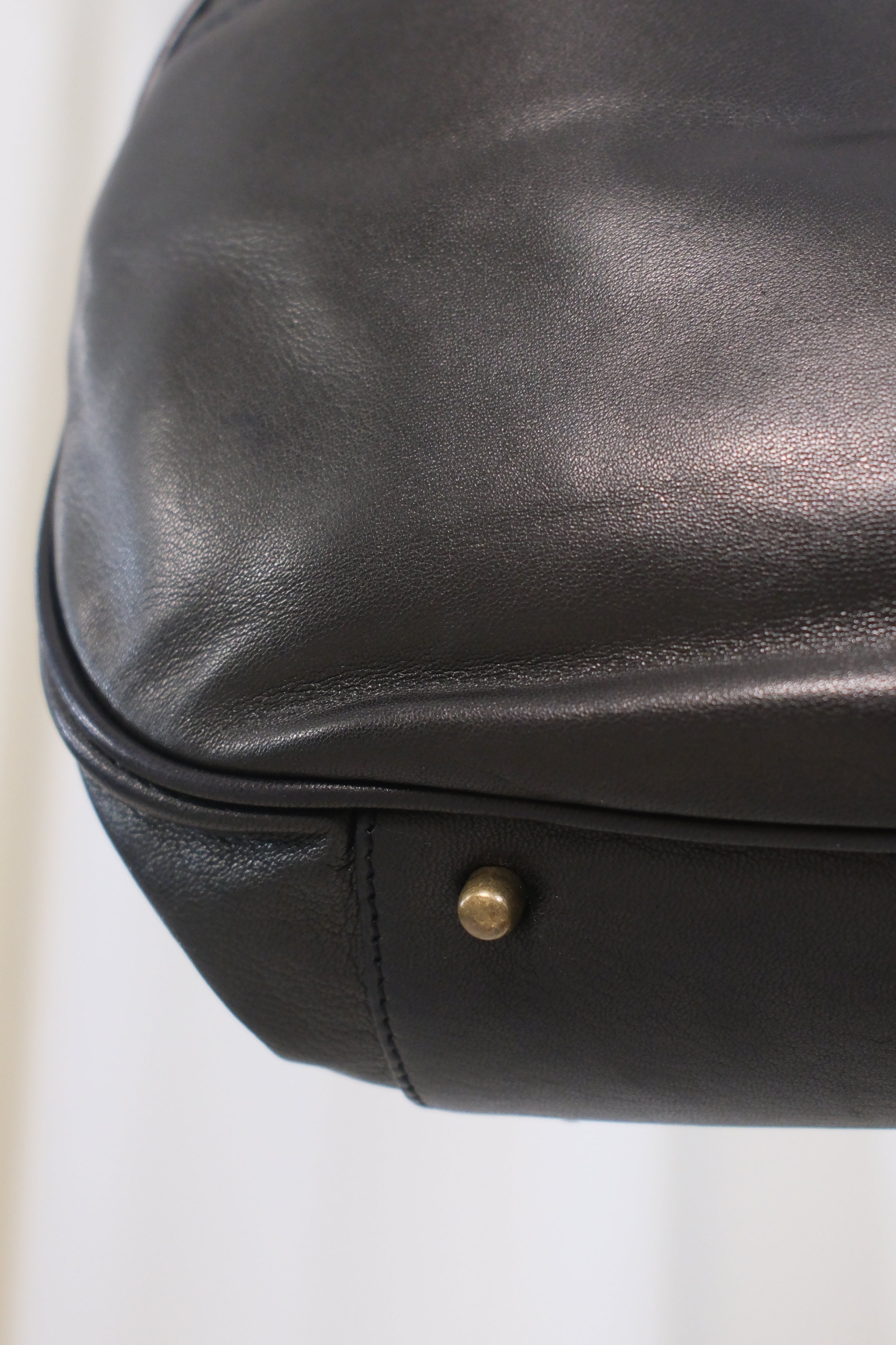 BCBG Dark Olive Brown Soft Leather Bag with Front Closure