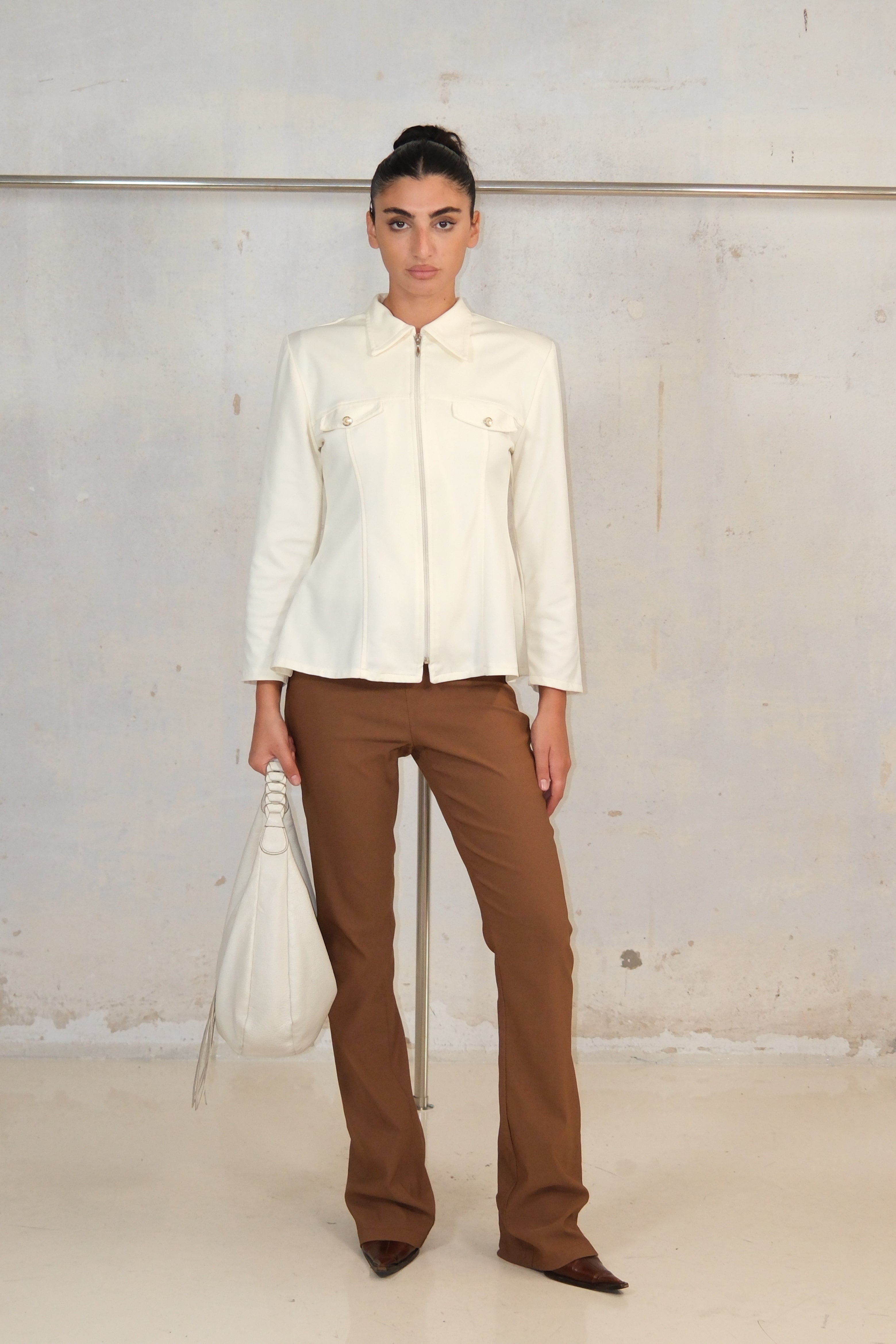 PIERRE CARDIN LIGHT YELLOW TAILORED TOP