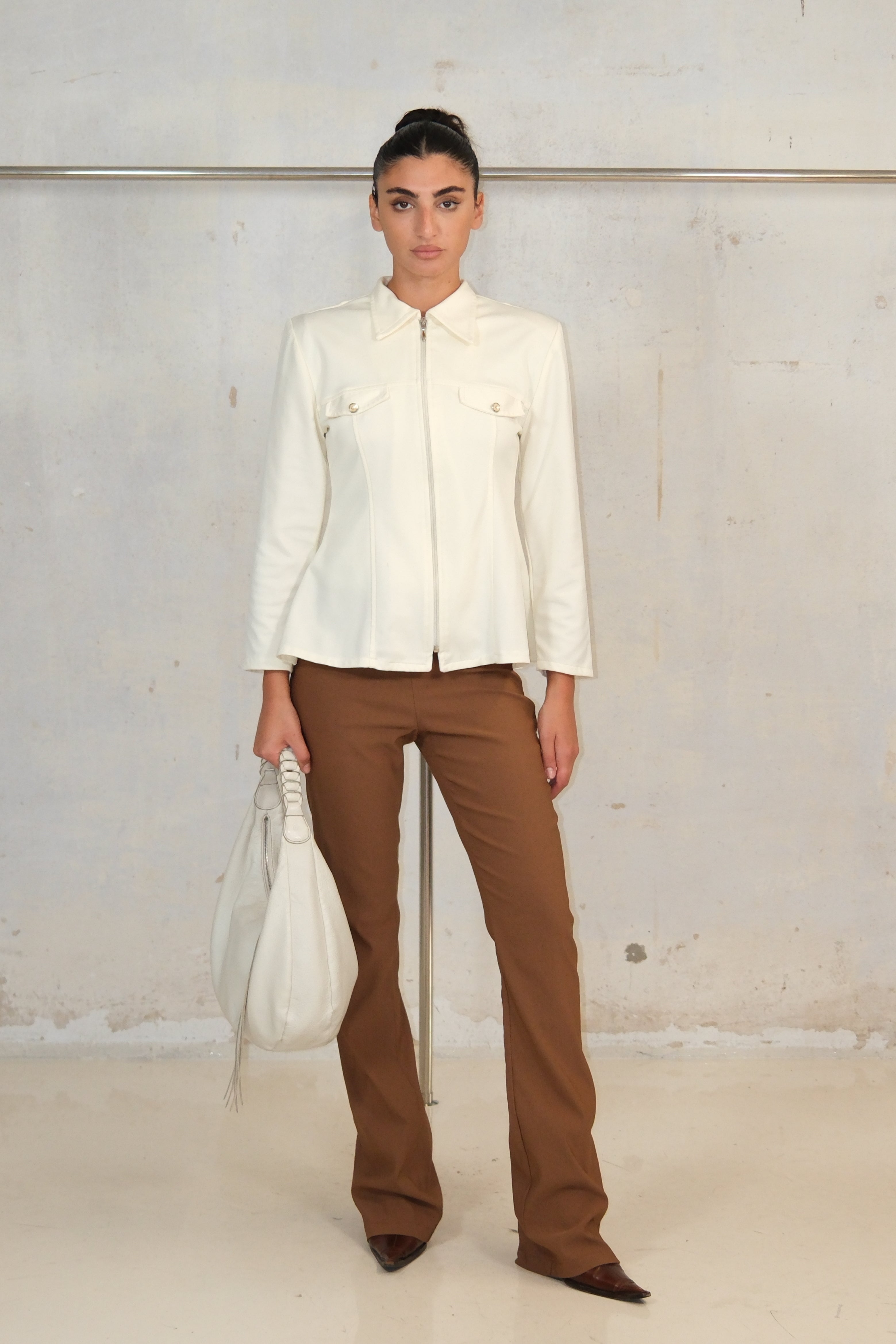 PIERRE CARDIN LIGHT YELLOW TAILORED TOP