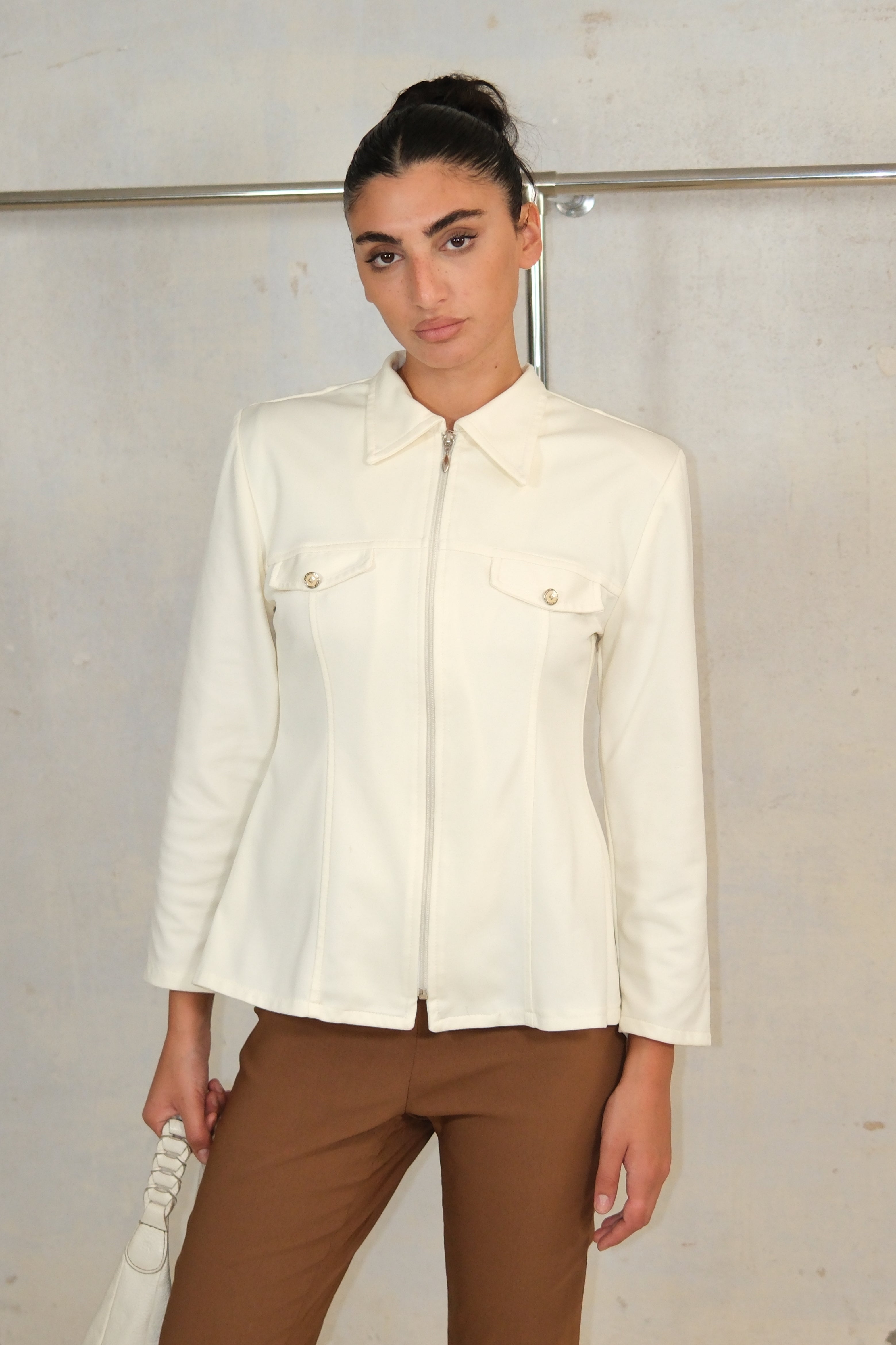 PIERRE CARDIN LIGHT YELLOW TAILORED TOP