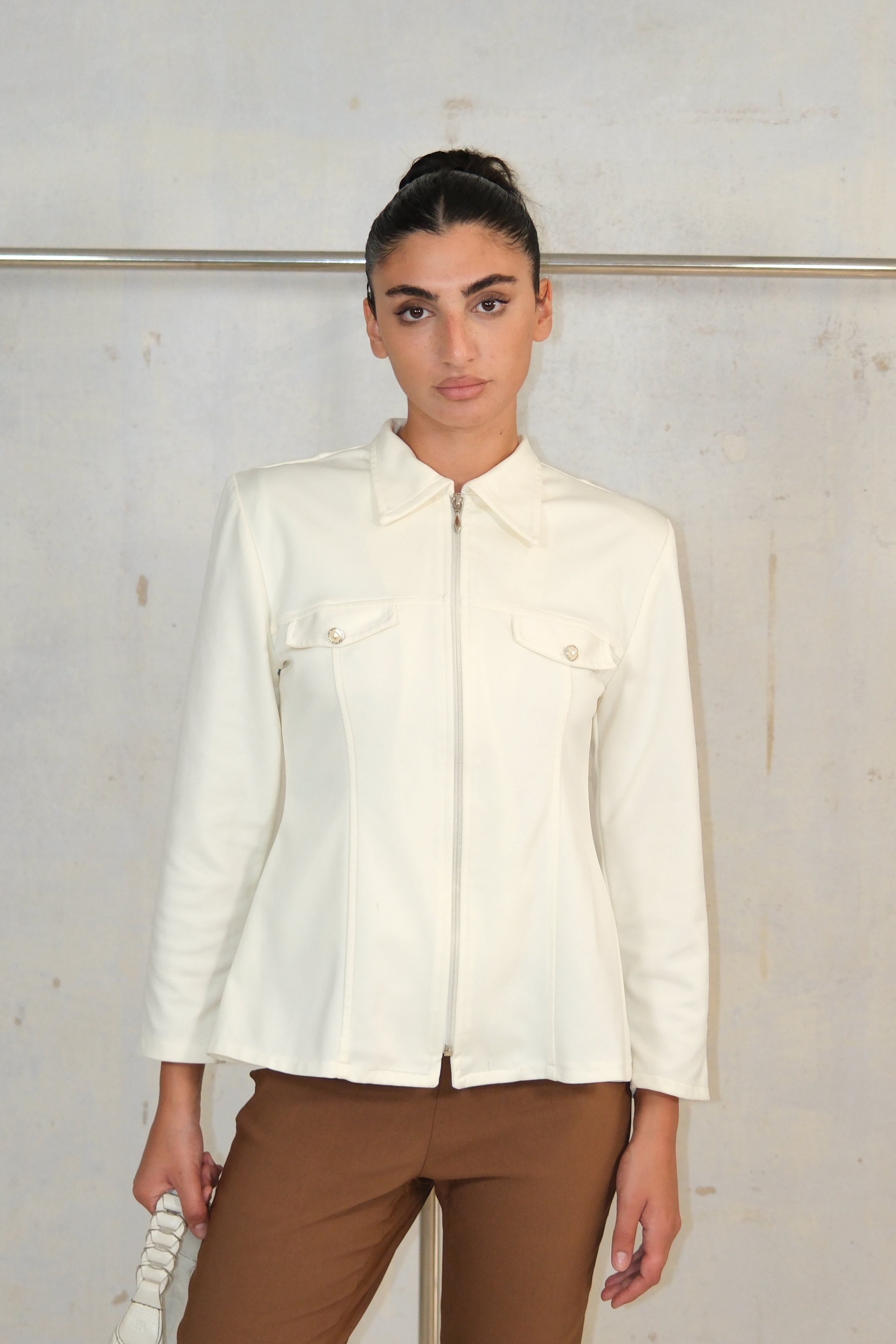 PIERRE CARDIN LIGHT YELLOW TAILORED TOP