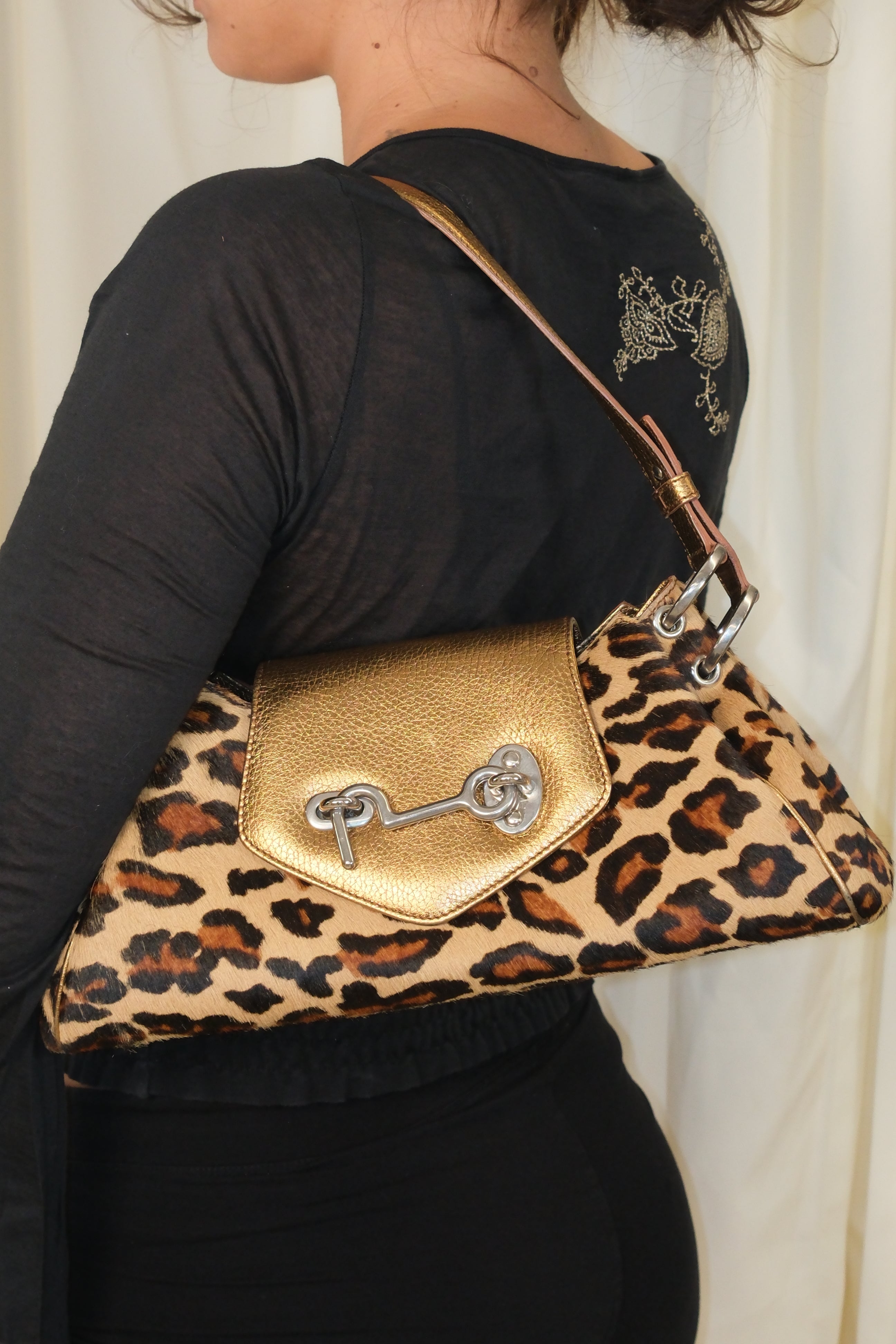 Tanner Krolle furry leopard leather Bag With silver hardware Details