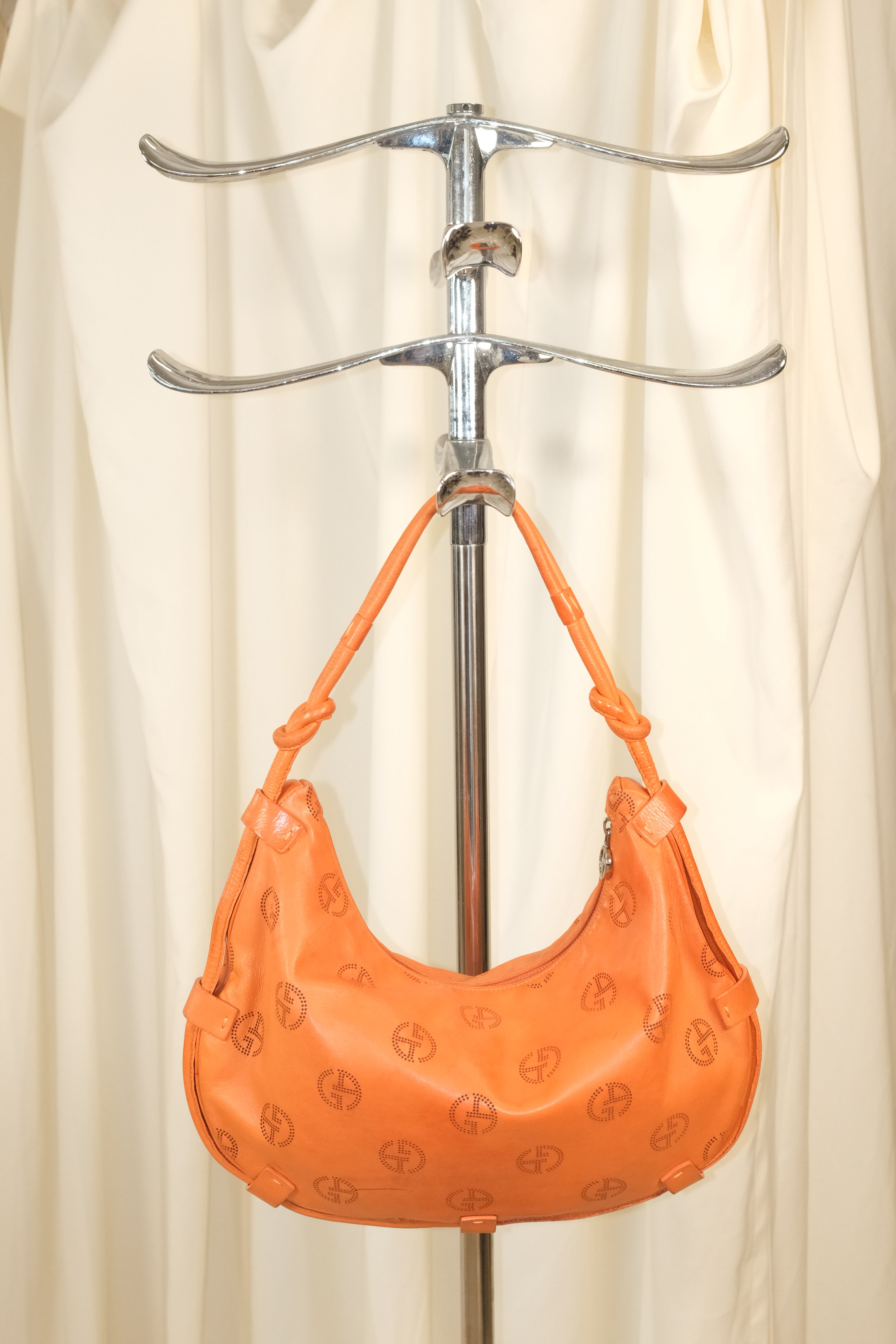 Giorgio Armani Orange Leather Moon Bag