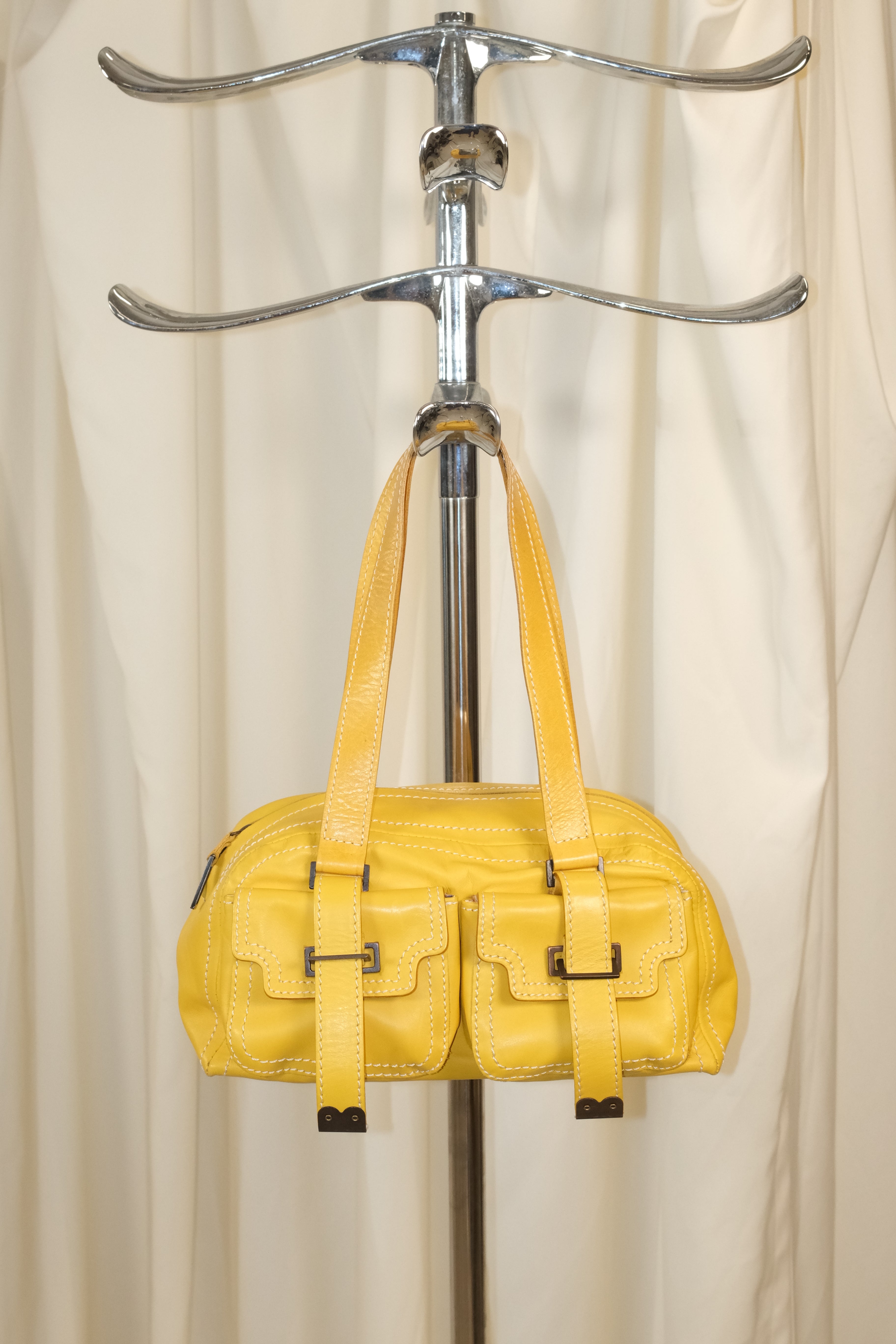 Francesco Biasia Yellow Leather Bag