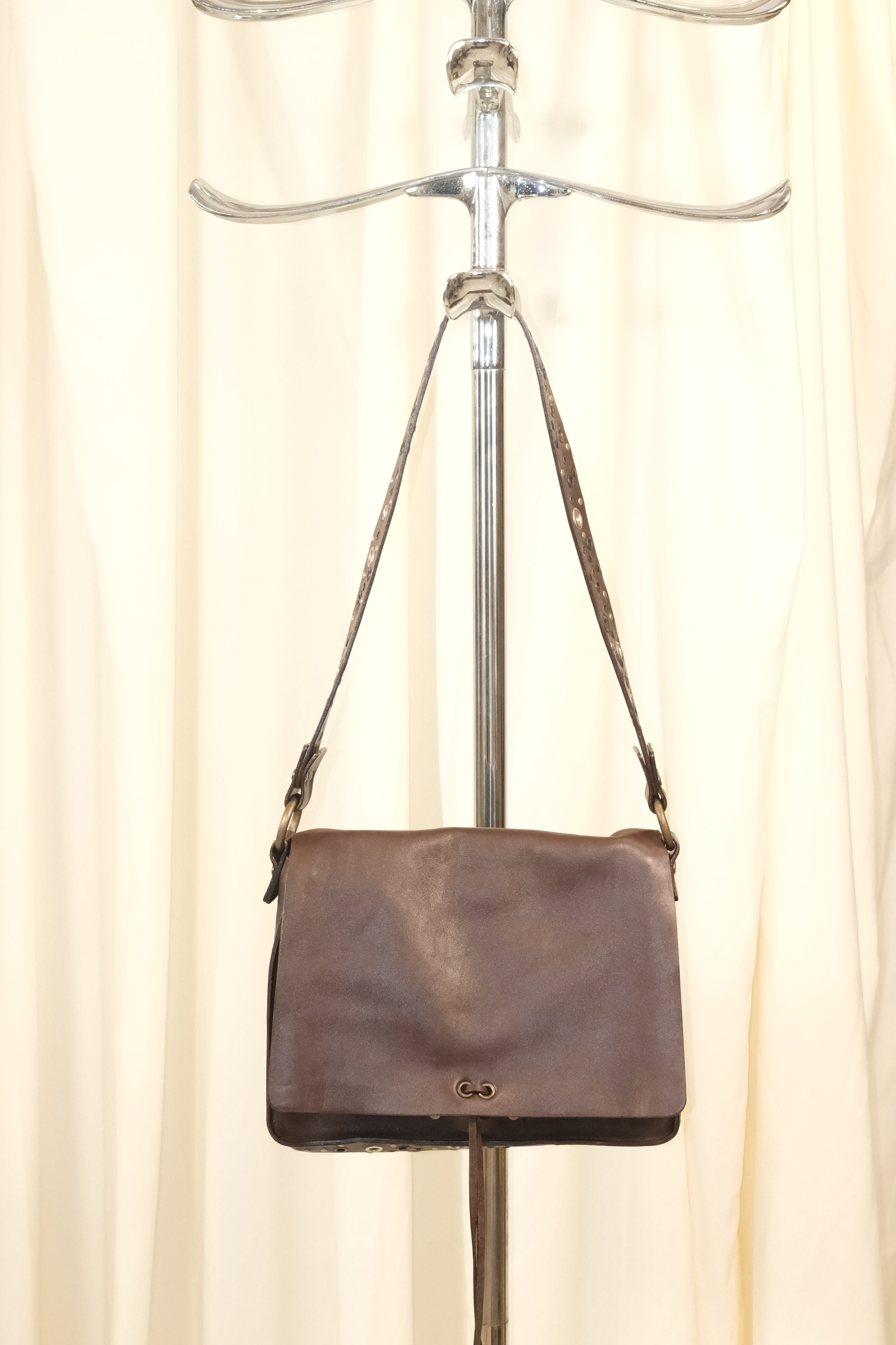 Dolce & Gabbana 2002 Brown Leather Bag with Studded Details