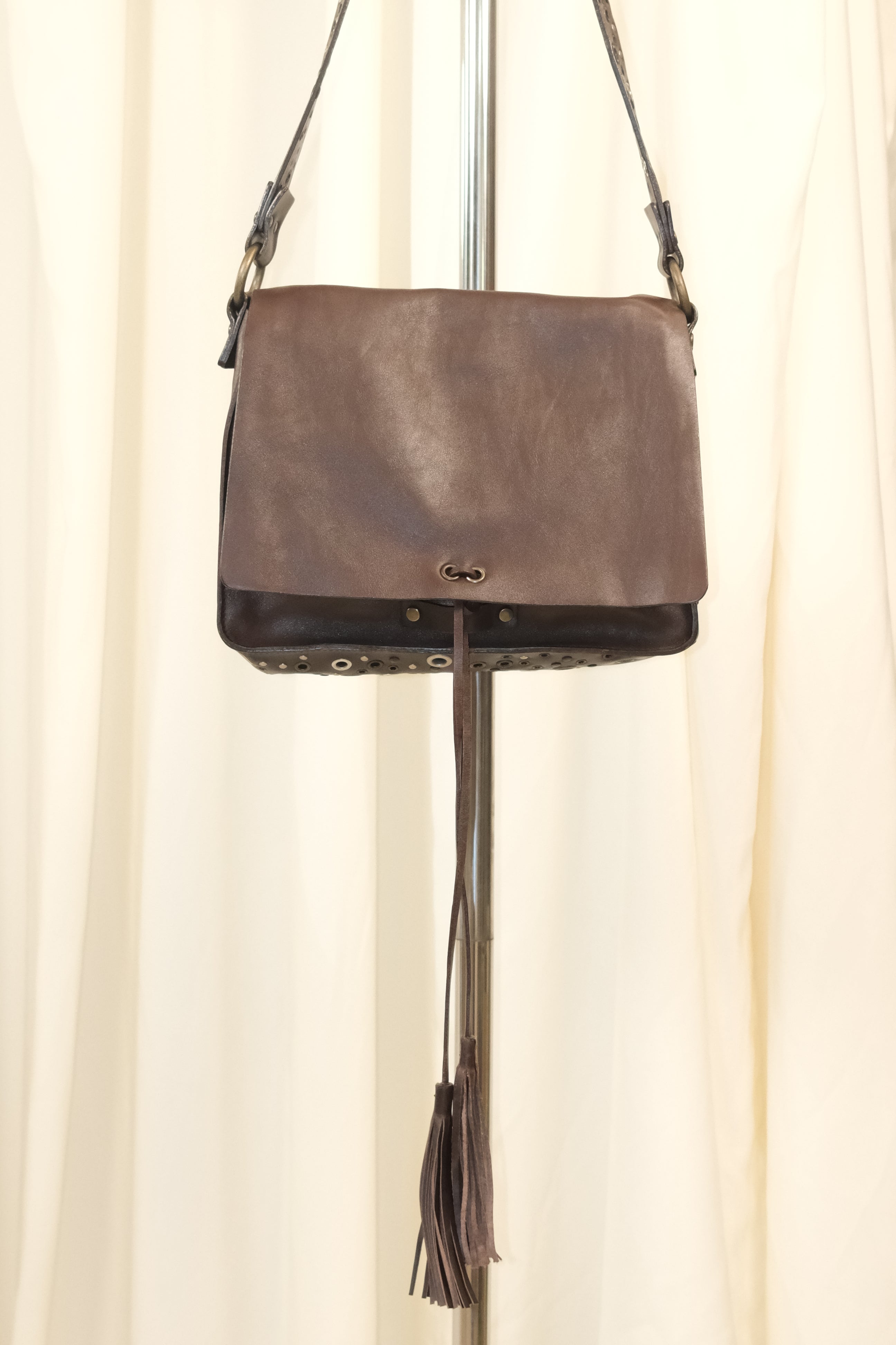 Dolce & Gabbana 2002 Brown Leather Bag with Studded Details