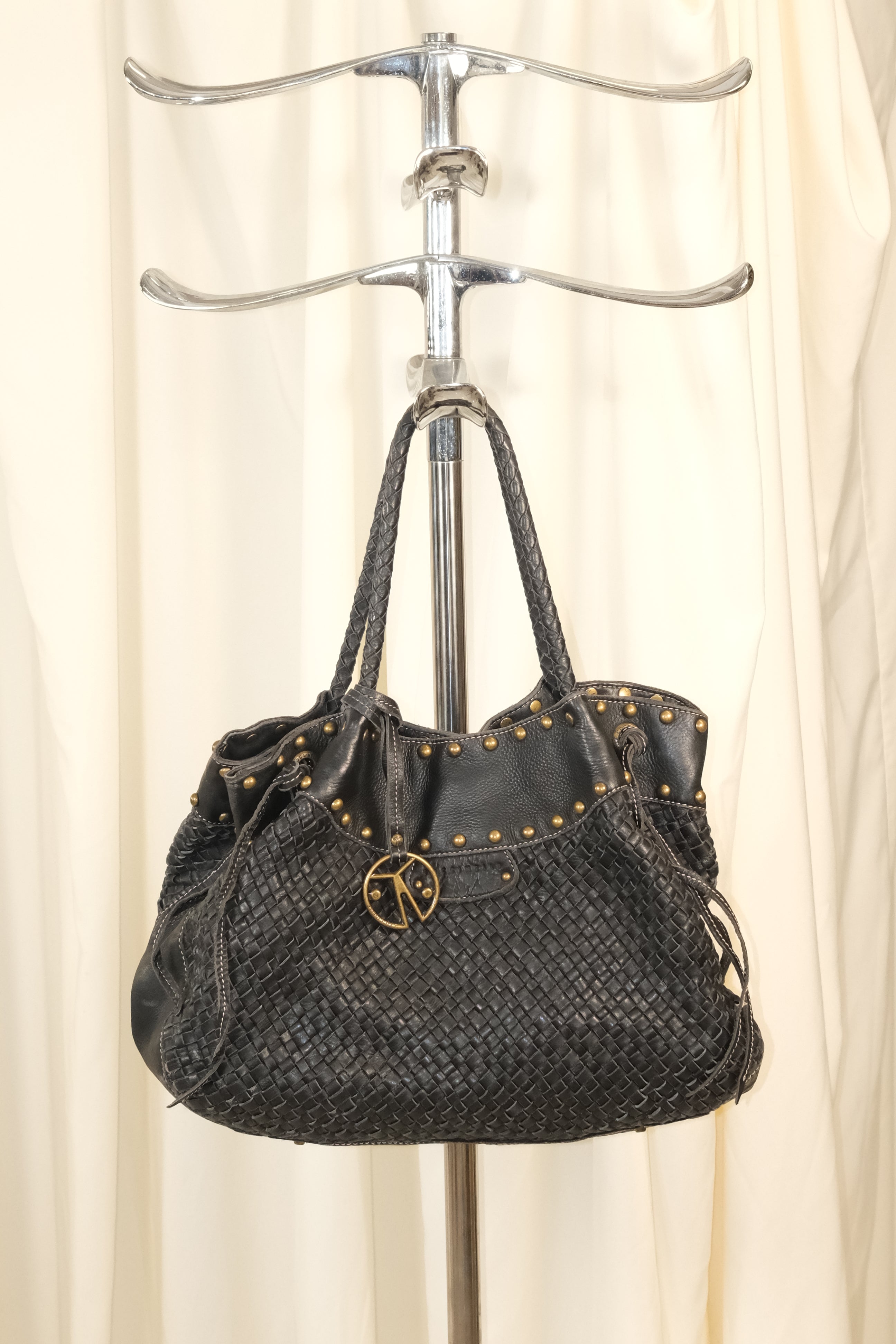 Coccinelle Black Woven Leather Bag