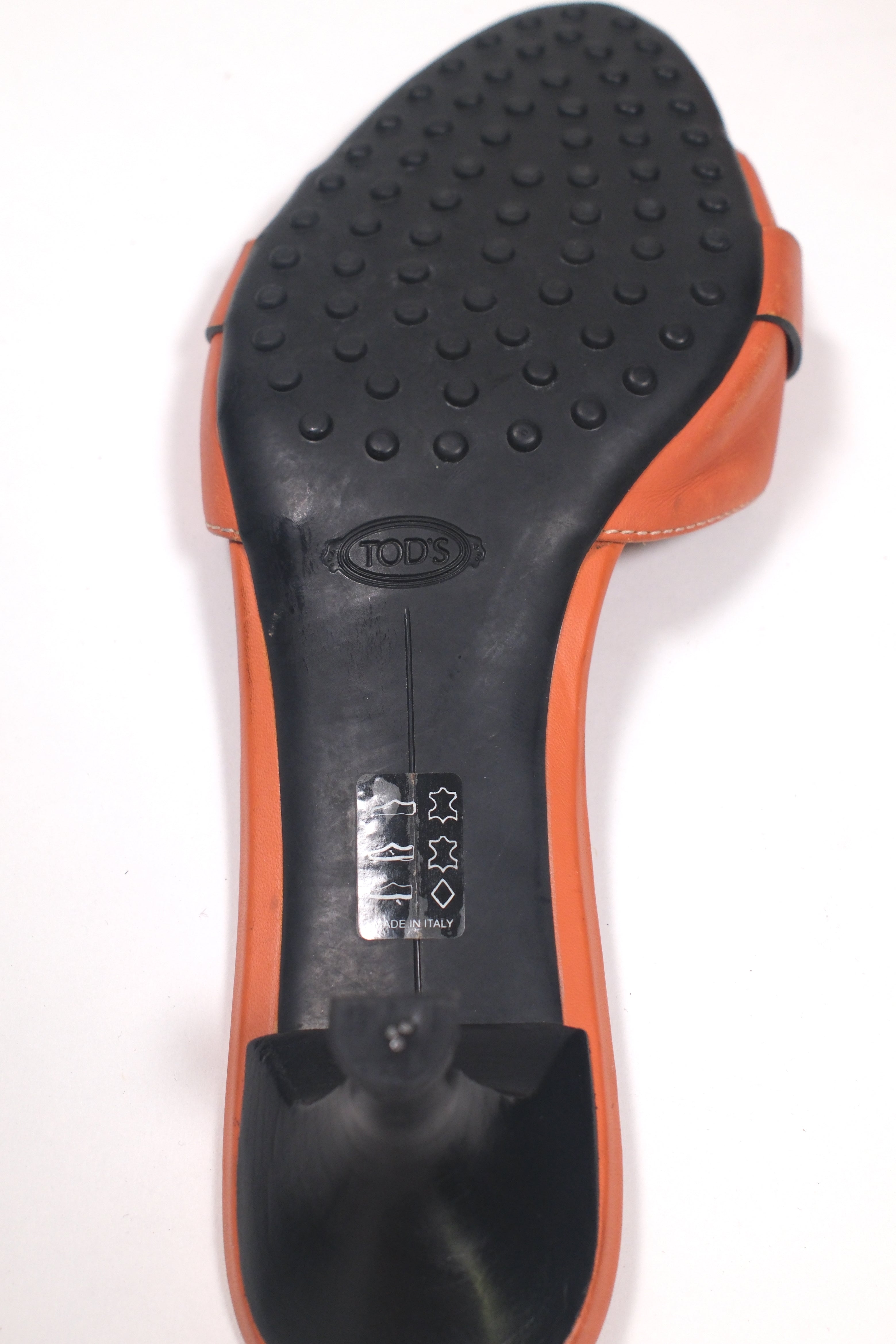 Tod's Orange Leather Mules Size 40