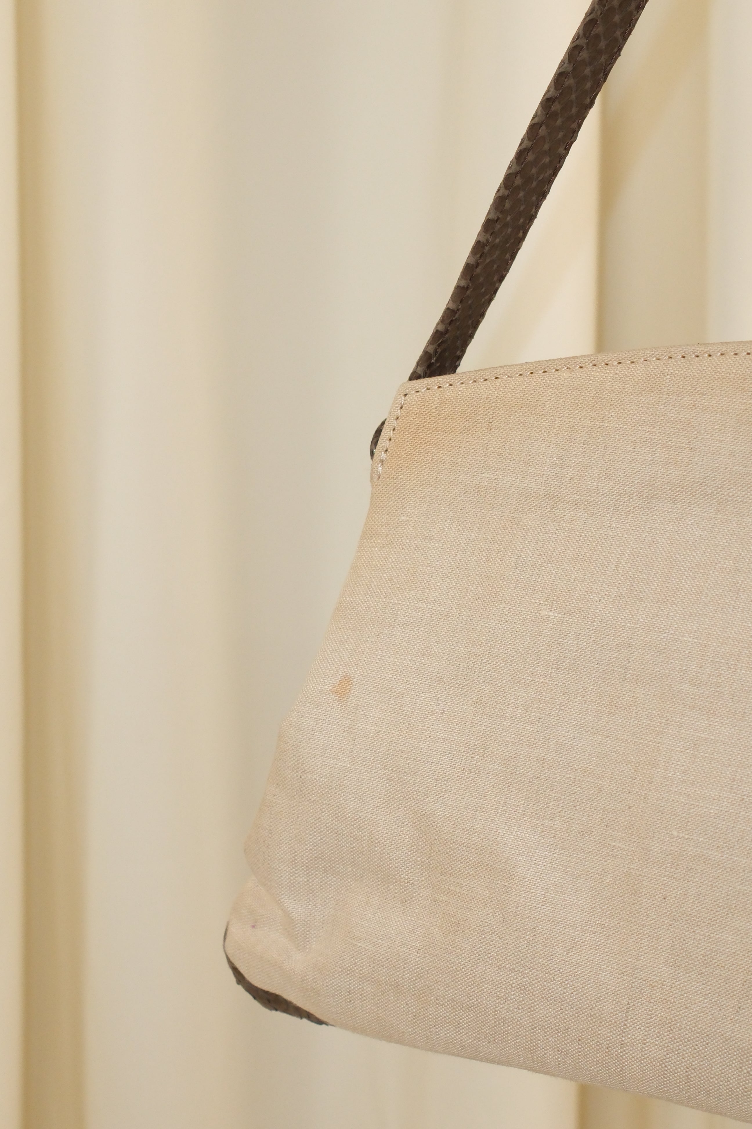 Escada clutch Leather and canvas Bag with Bold Strap Detail