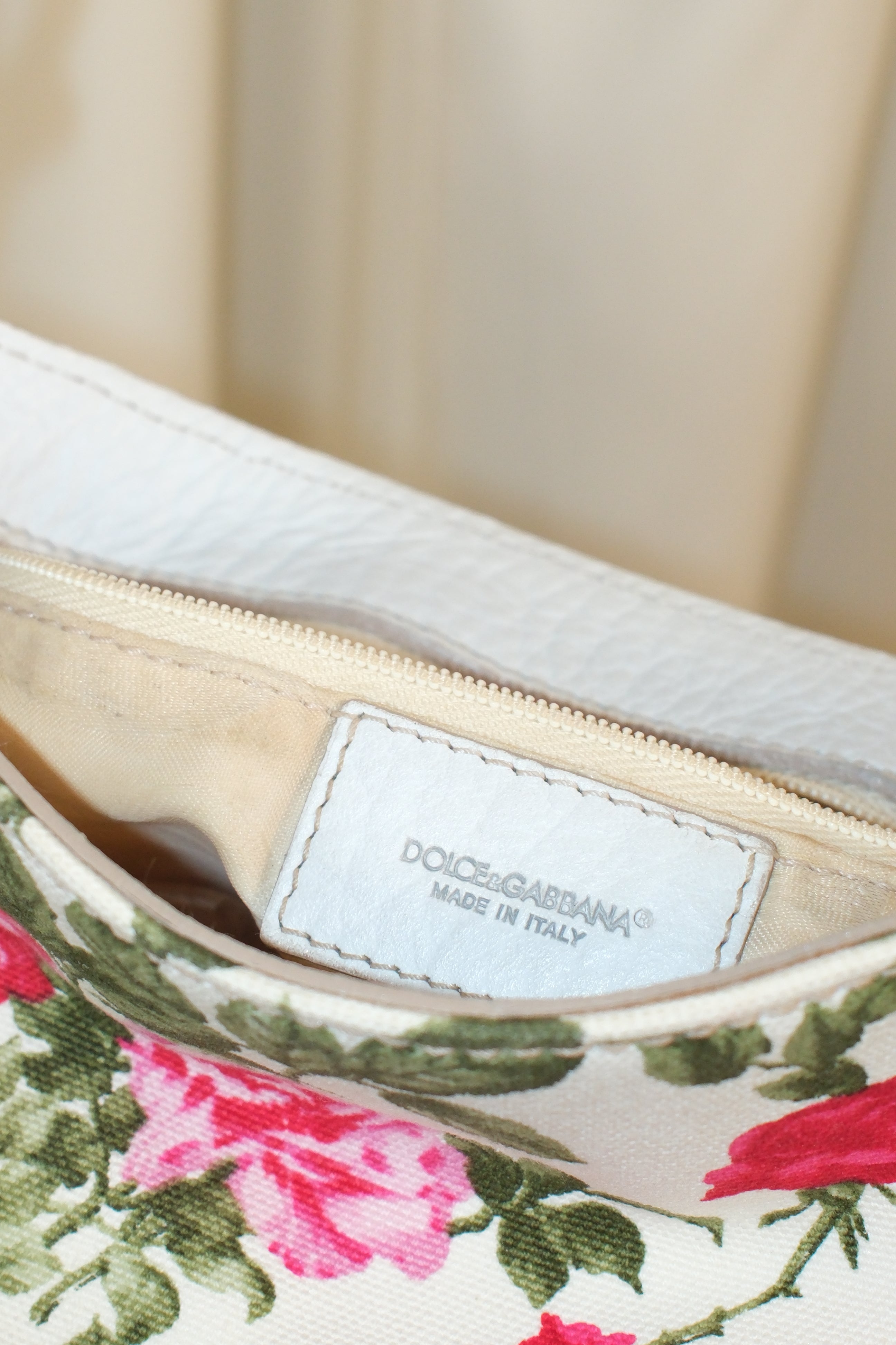 Dolce & Gabbana spring 2004 floral canvas and leather shoulder bag