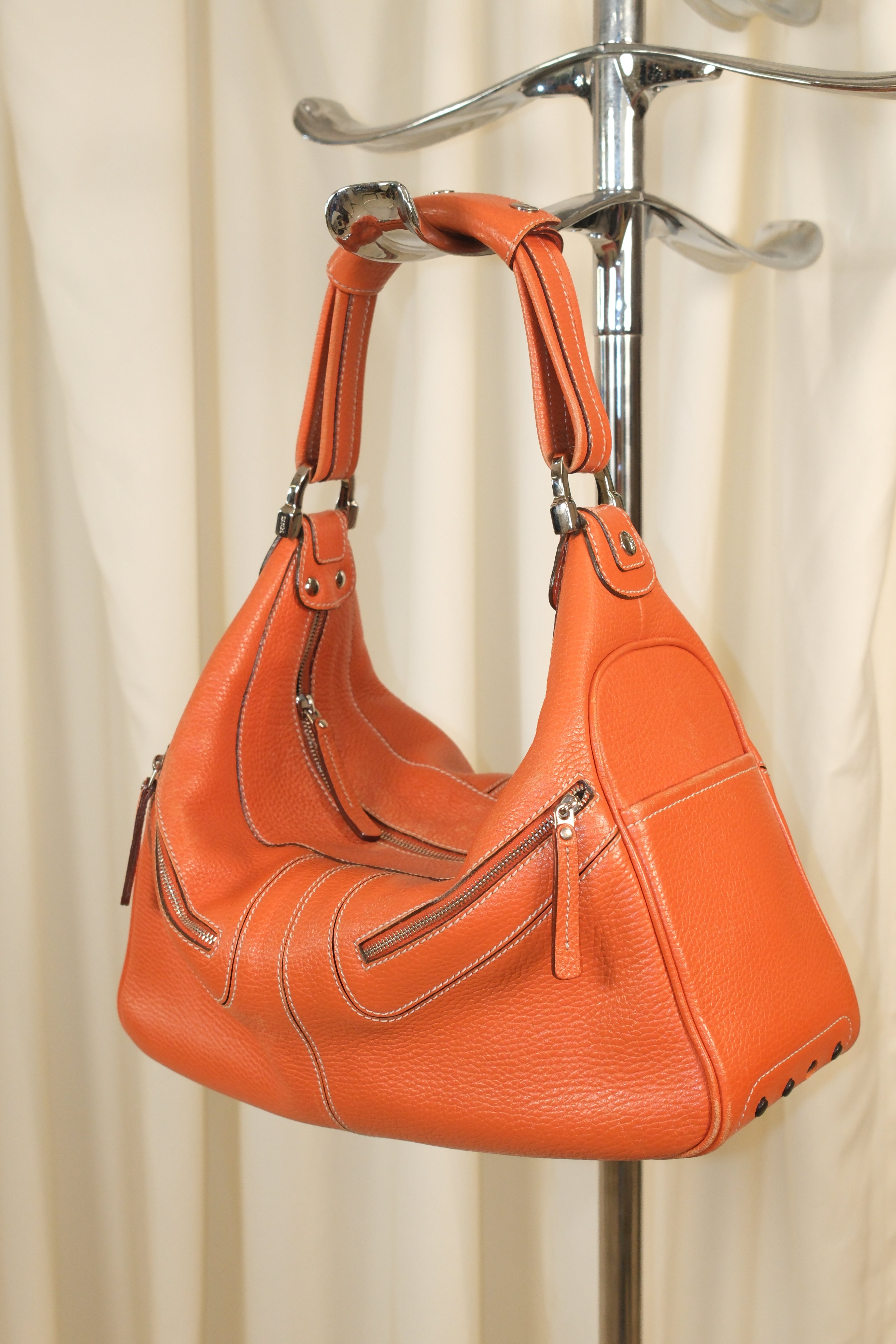 Tod’s Sporty Orange Leather Bag