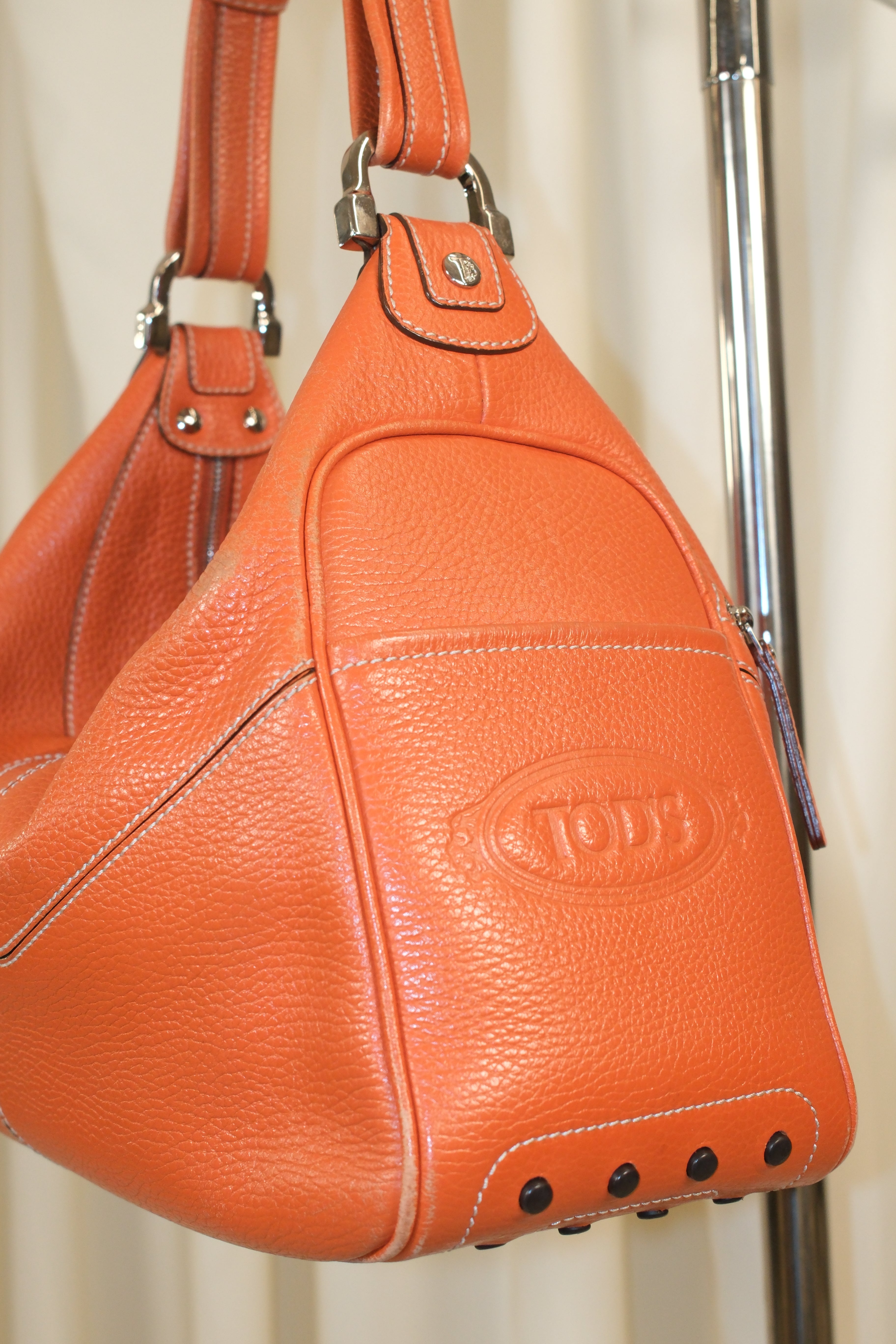 Tod’s Sporty Orange Leather Bag