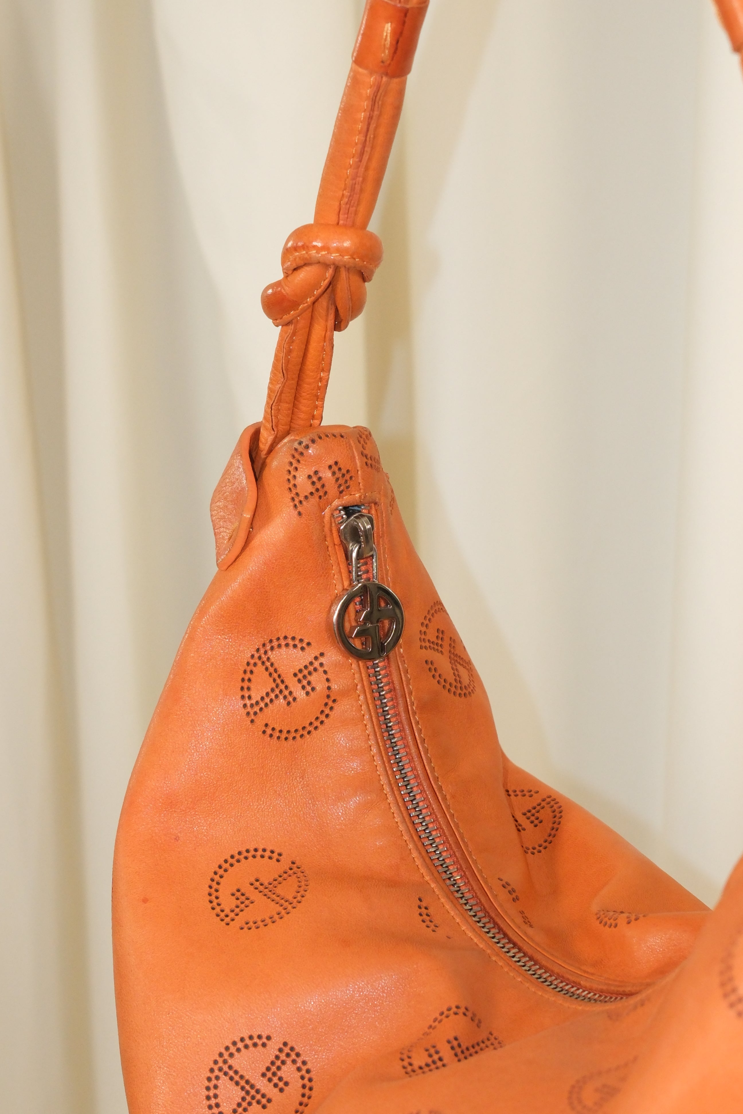 Giorgio Armani Orange Leather Moon Bag