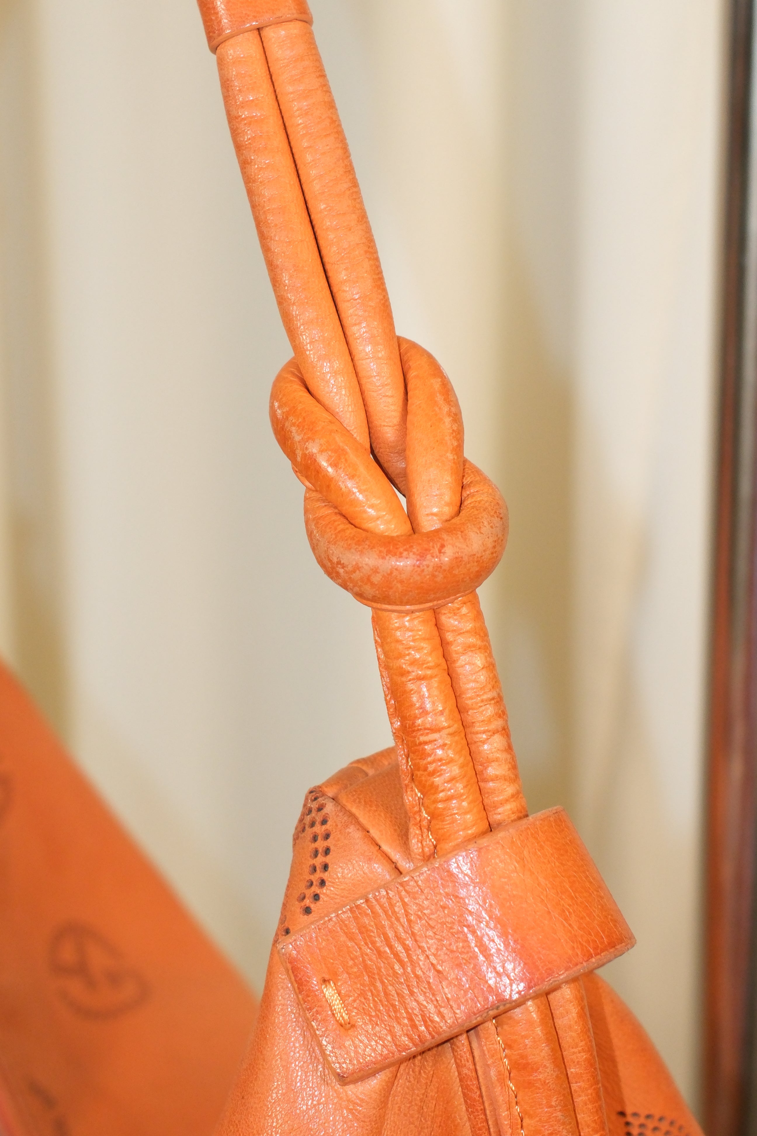 Giorgio Armani Orange Leather Moon Bag