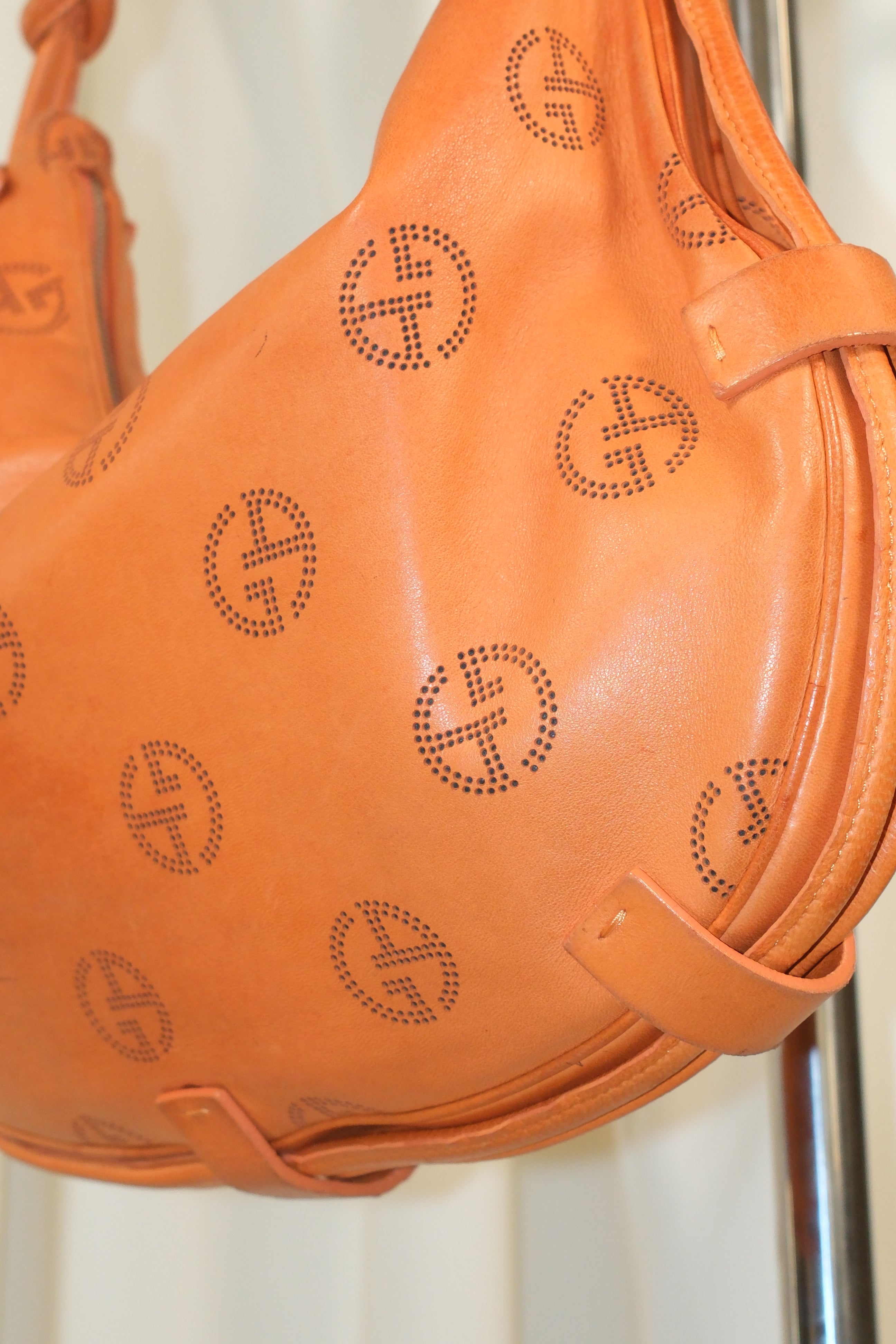 Giorgio Armani Orange Leather Moon Bag