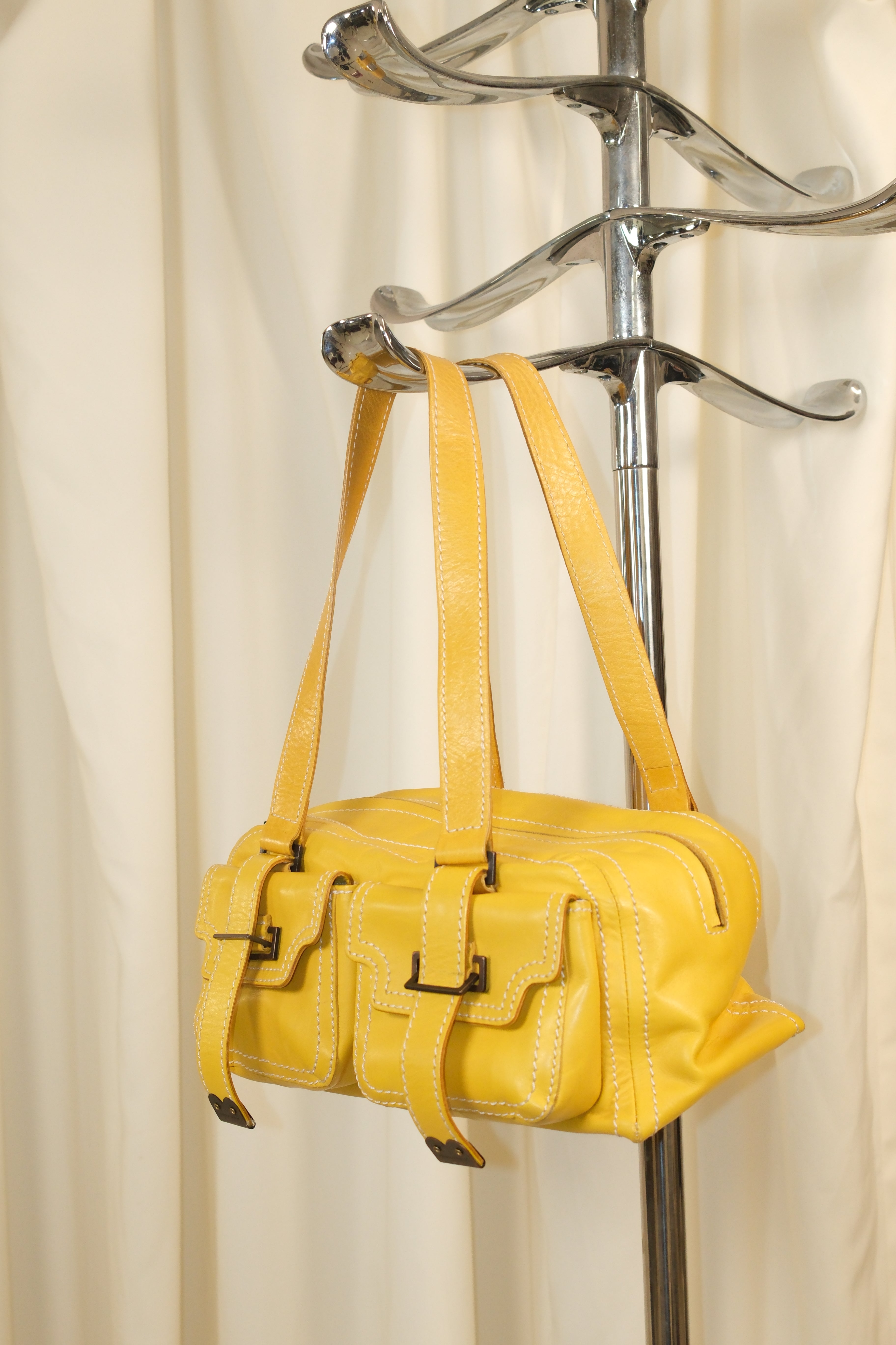 Francesco Biasia Yellow Leather Bag