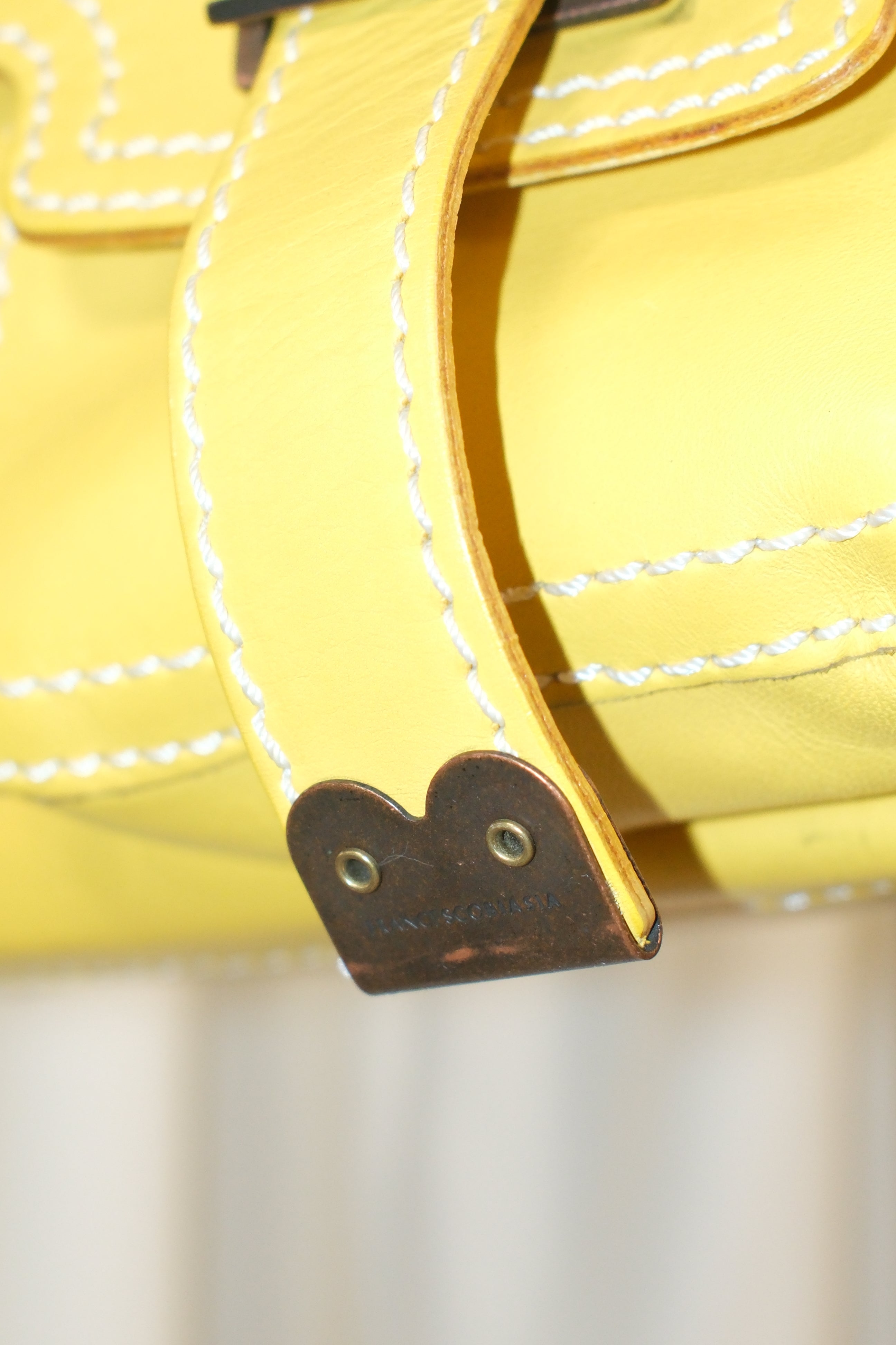 Francesco Biasia Yellow Leather Bag