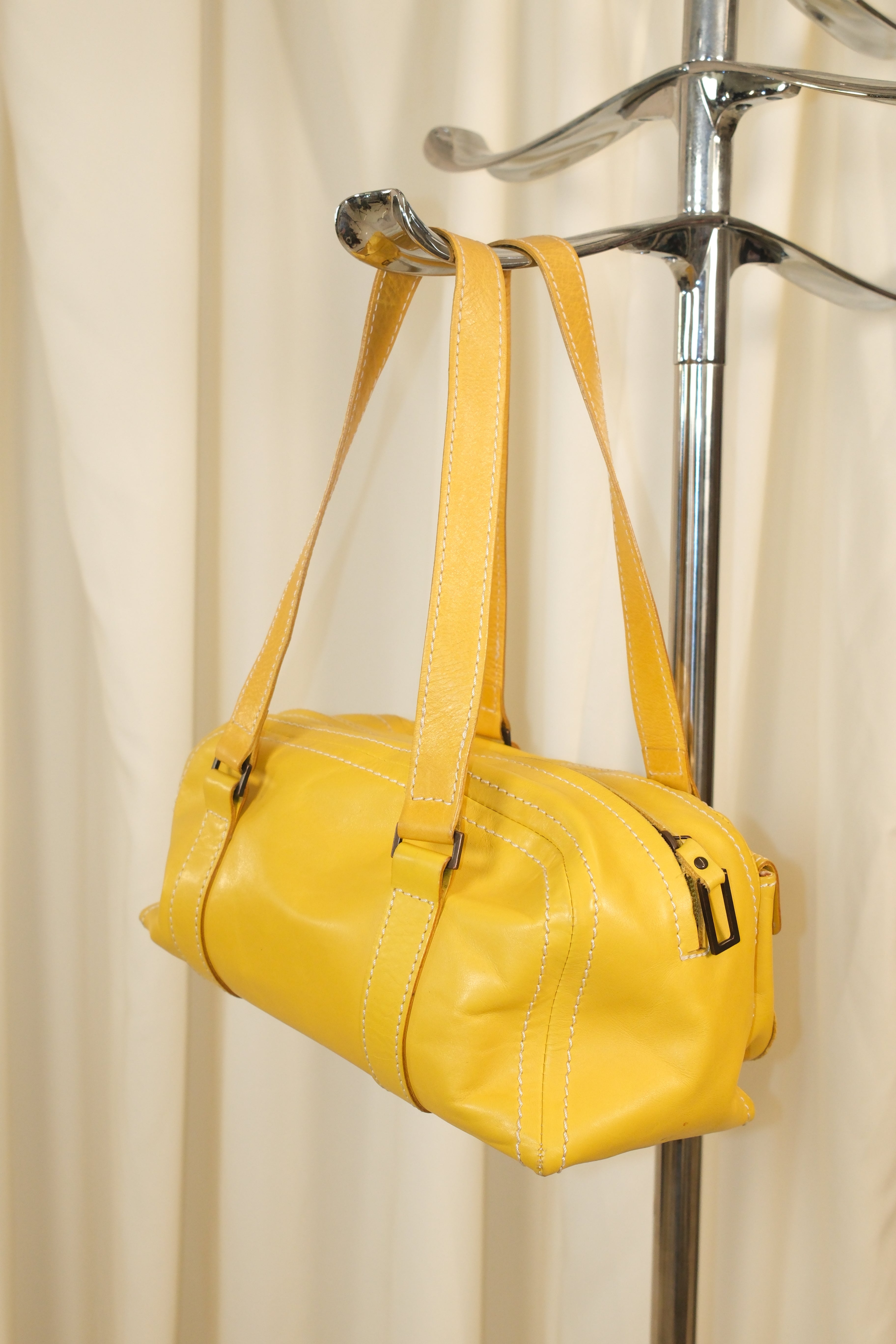 Francesco Biasia Yellow Leather Bag