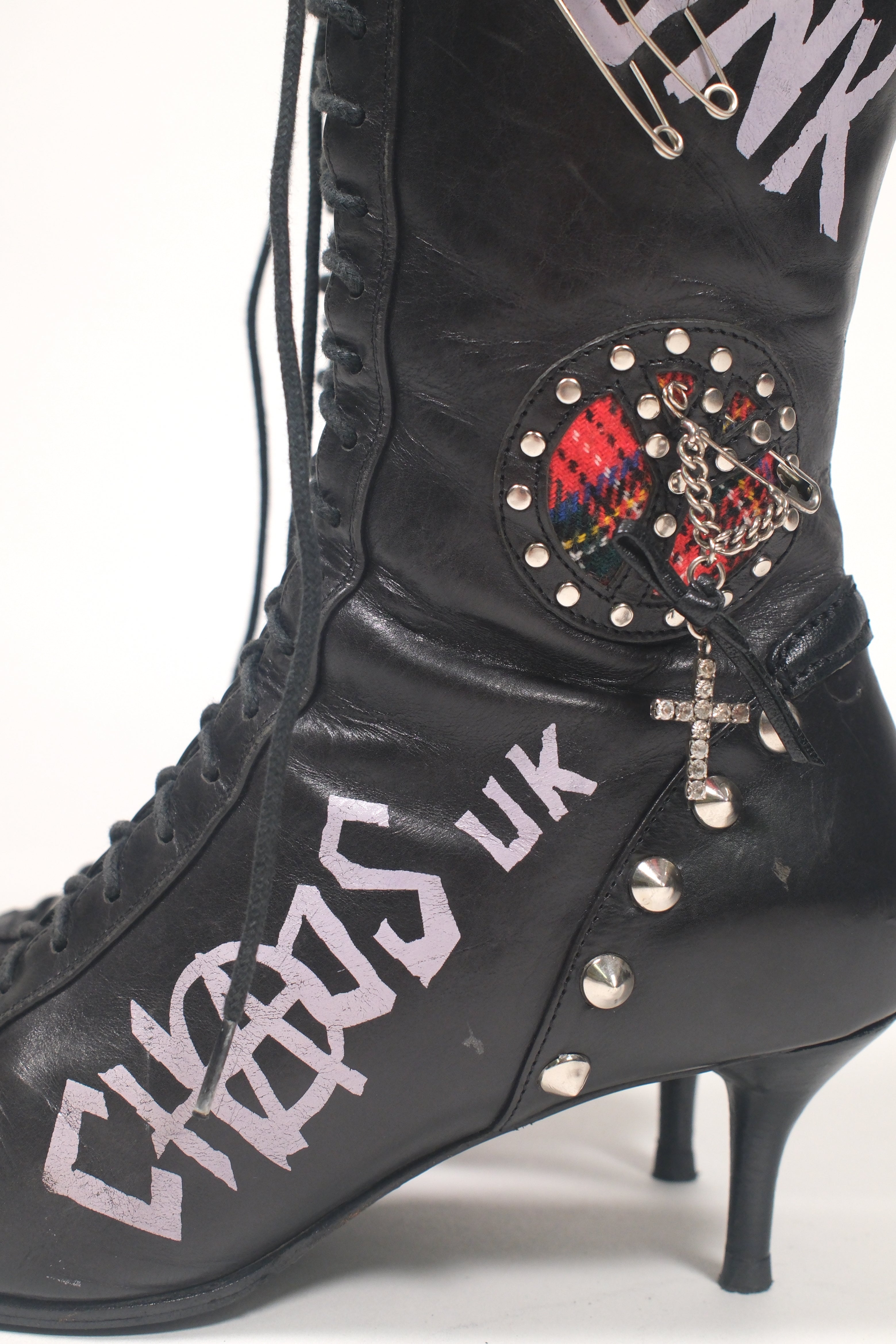 *Very Rare* Le silla Punk Style Leather Lace Up Boots Size 37