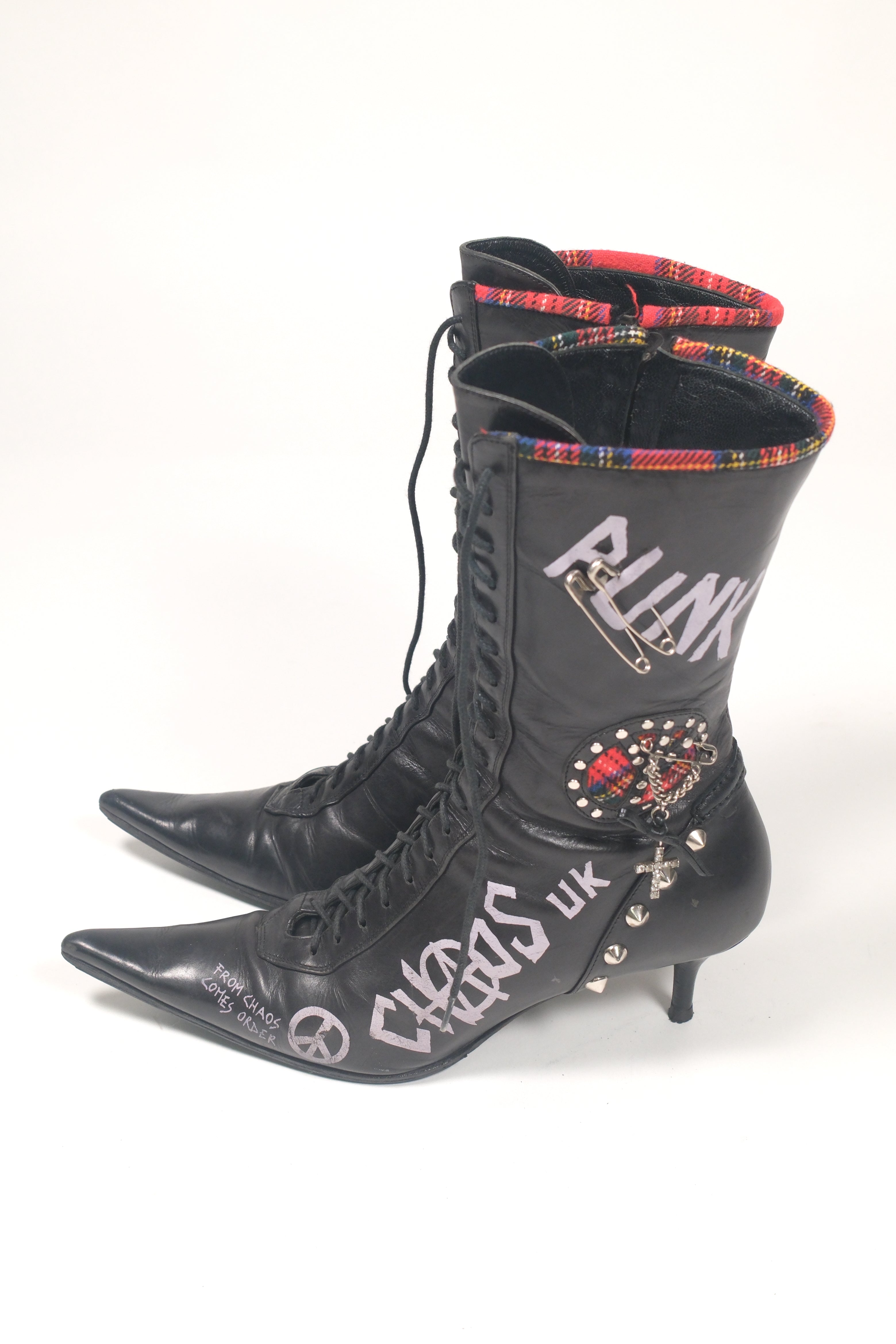 *Very Rare* Le silla Punk Style Leather Lace Up Boots Size 37