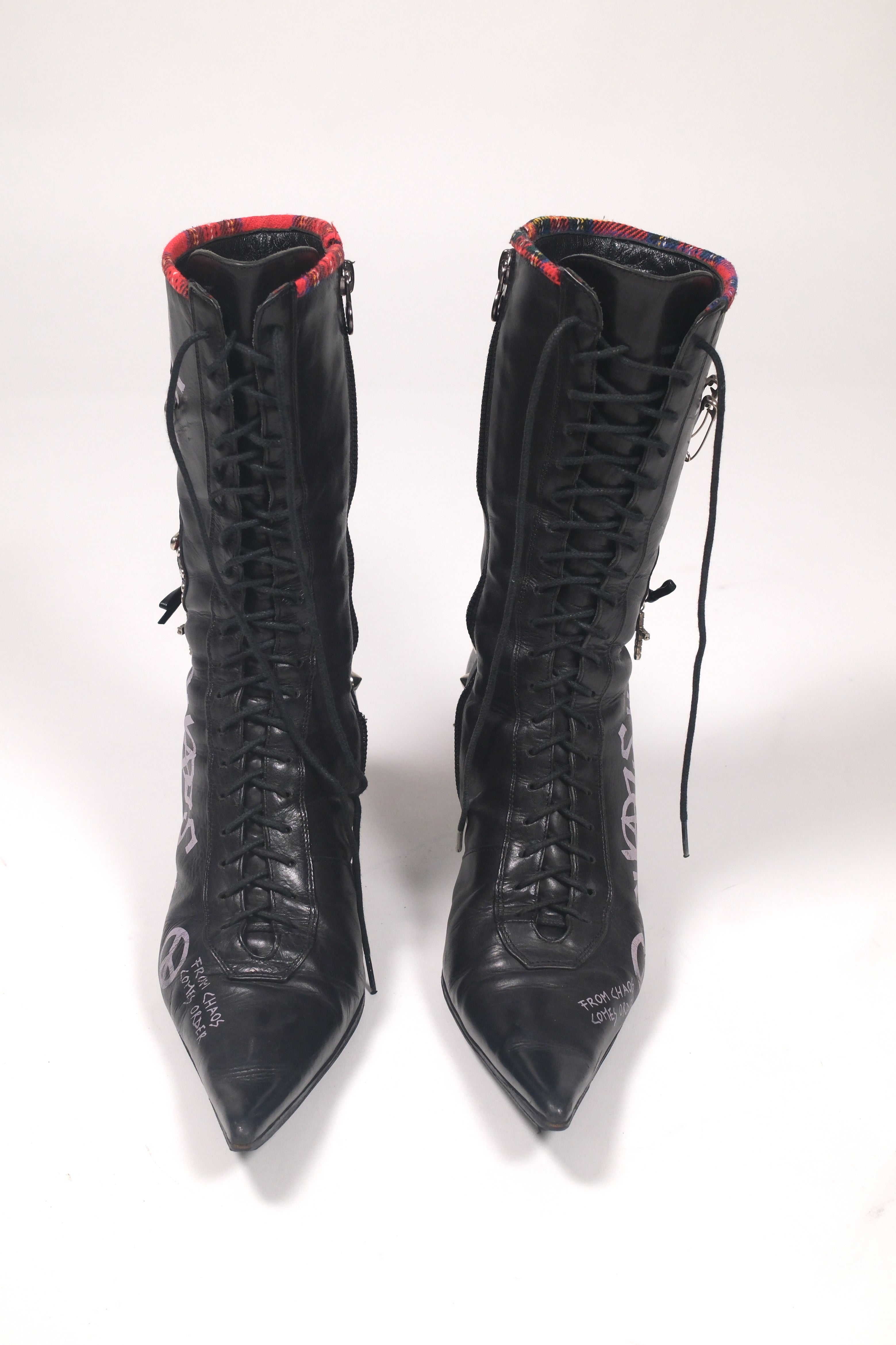 *Very Rare* Le silla Punk Style Leather Lace Up Boots Size 37