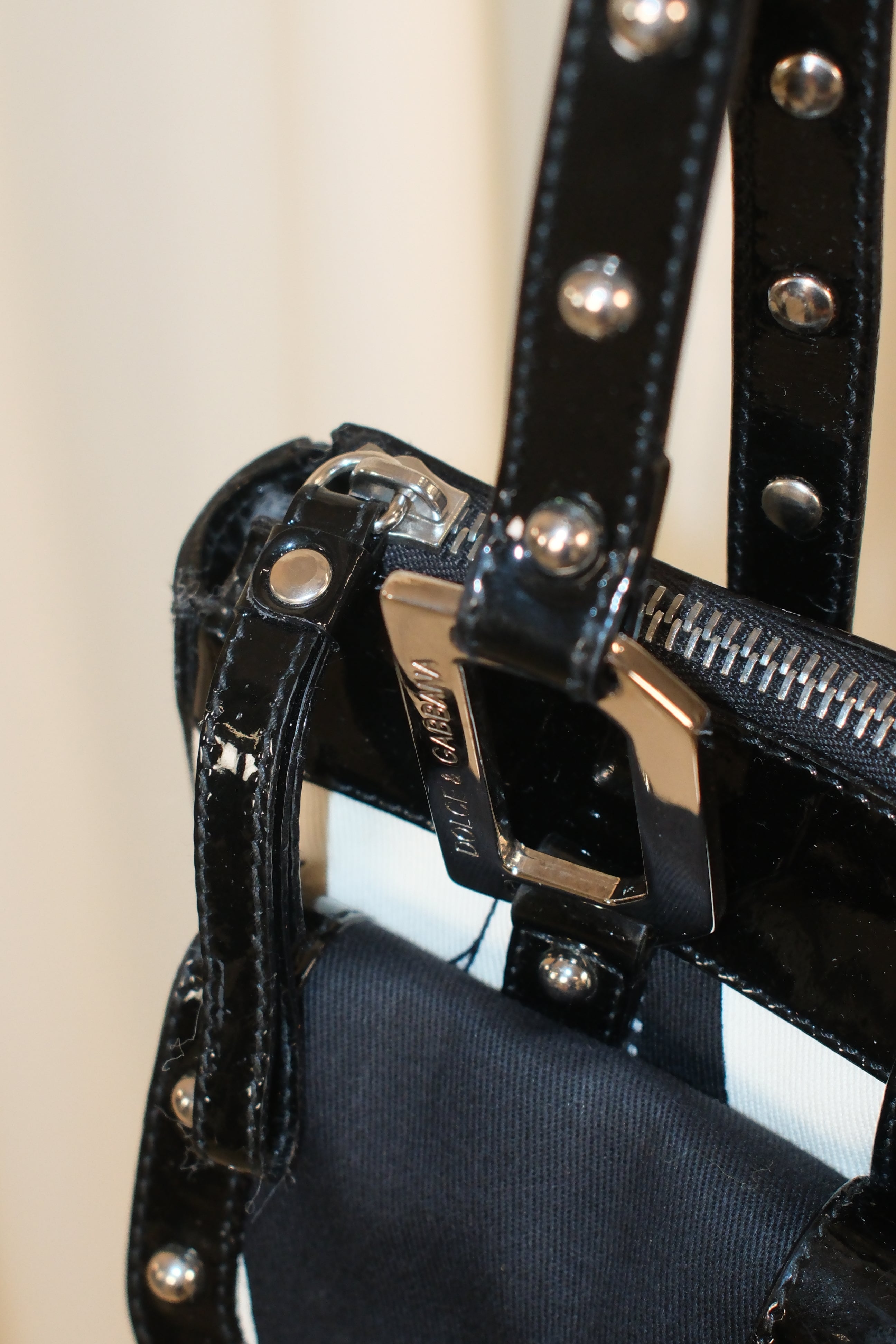 Dolce & Gabbana spring 2004 vinyl and printed canvas shoulder bag