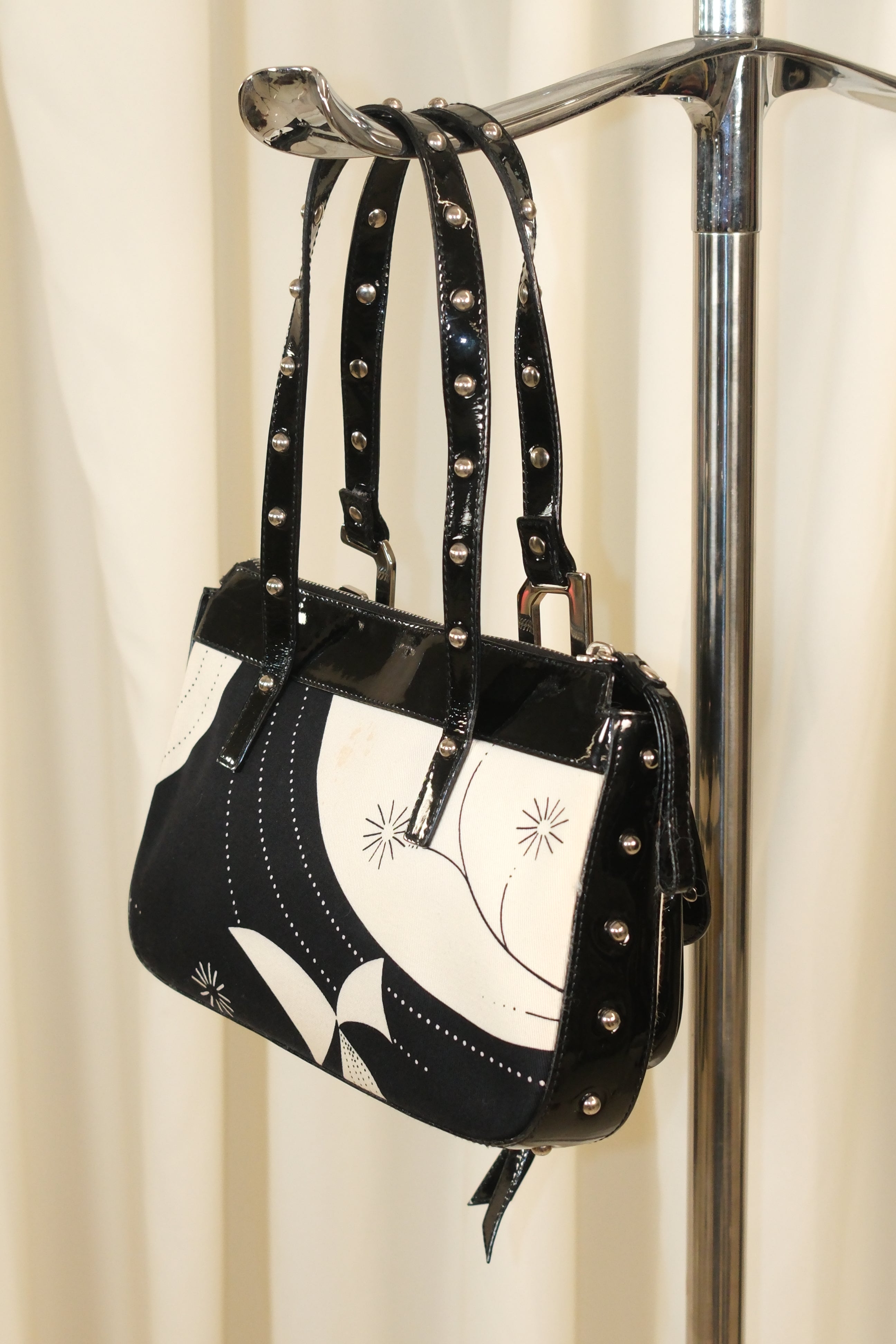 Dolce & Gabbana spring 2004 vinyl and printed canvas shoulder bag