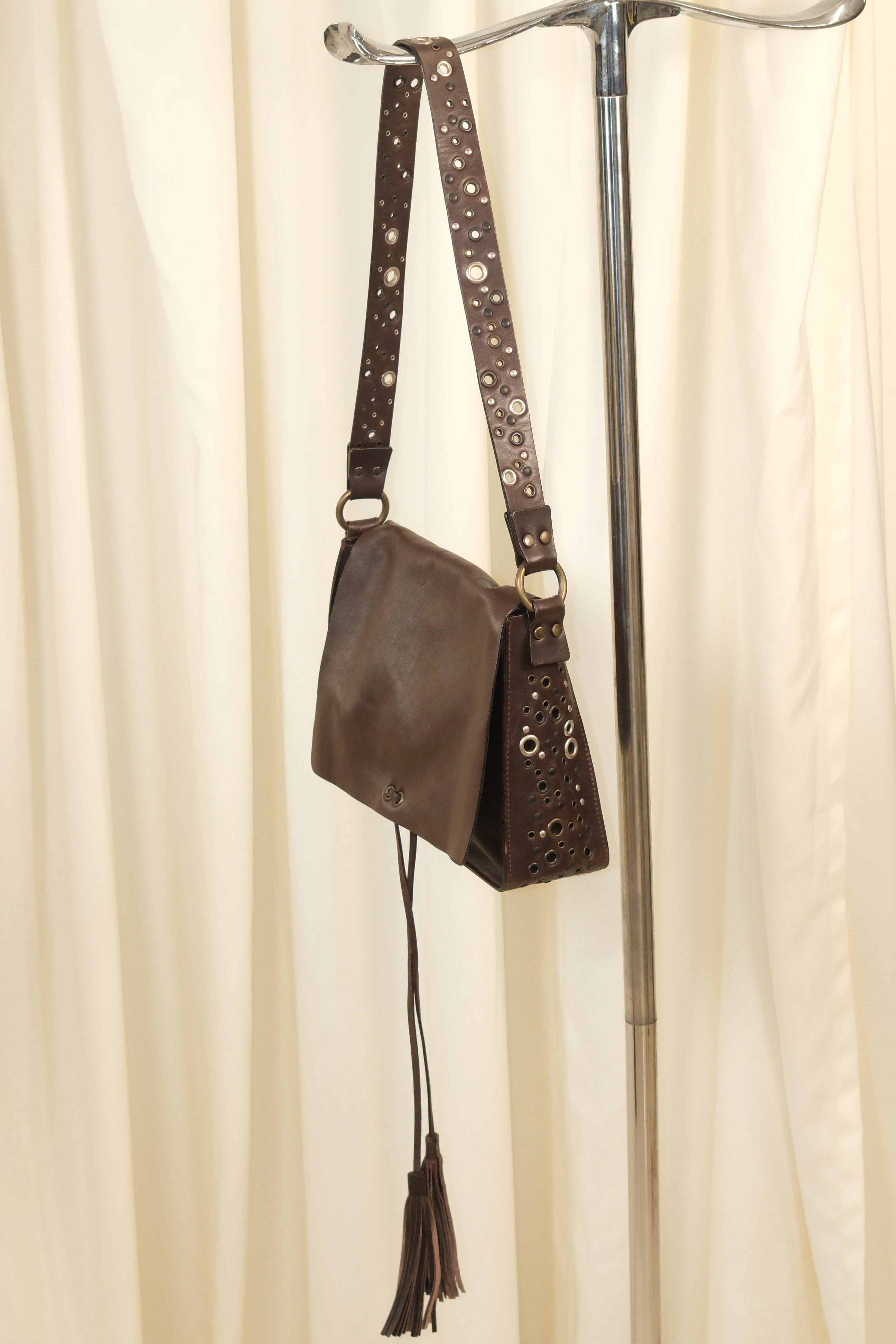 Dolce & Gabbana 2002 Brown Leather Bag with Studded Details