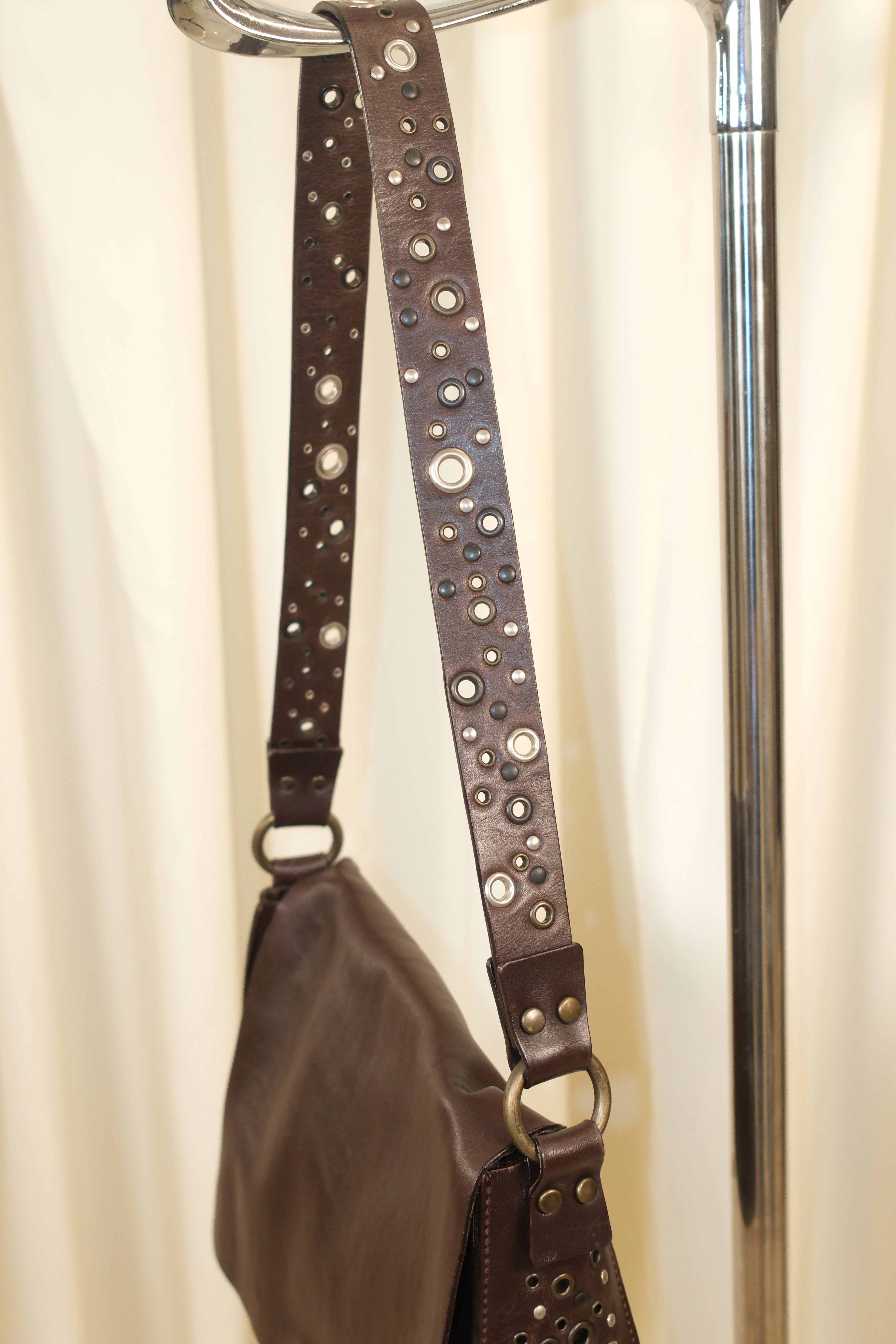 Dolce & Gabbana 2002 Brown Leather Bag with Studded Details