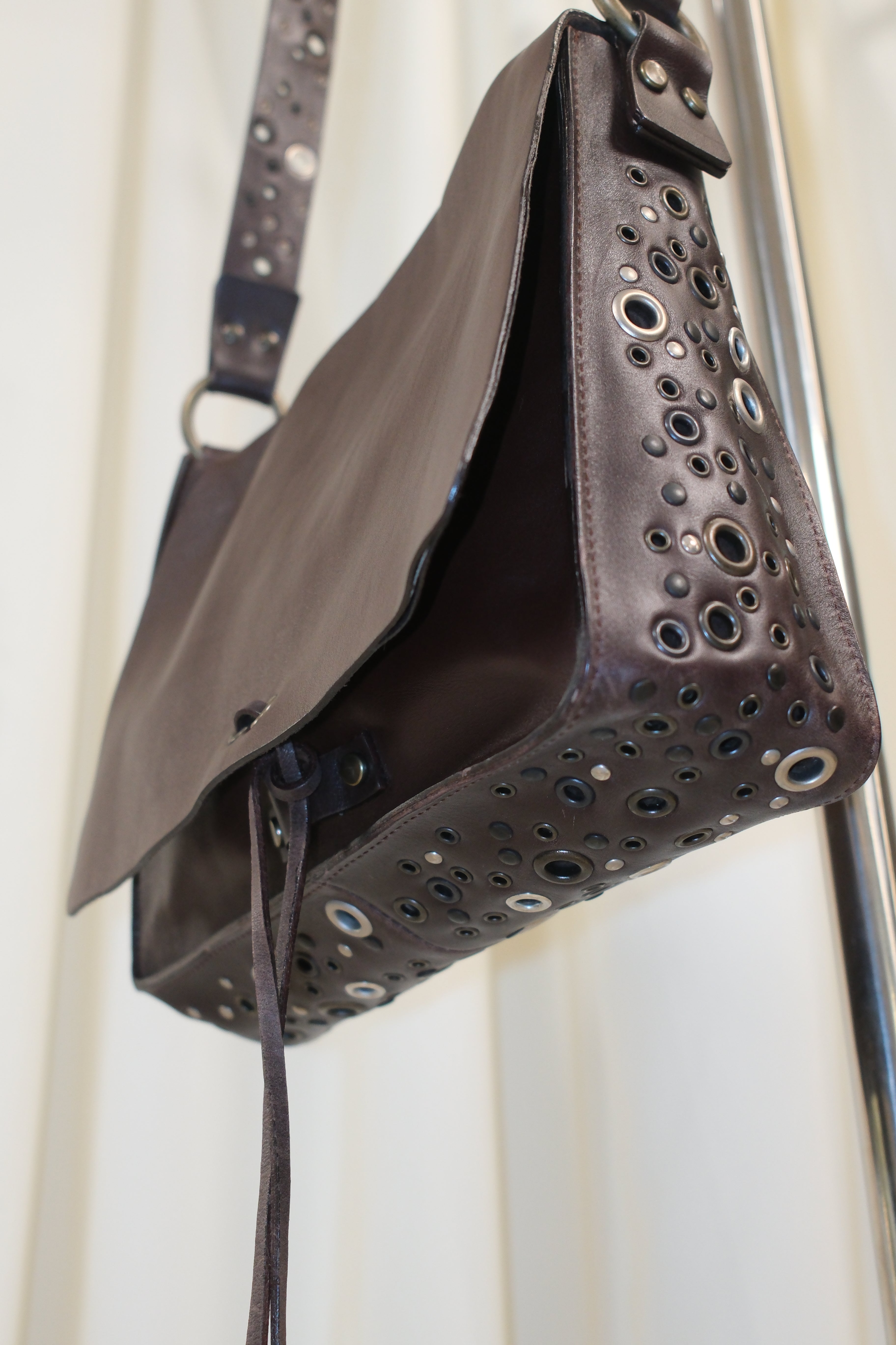 Dolce & Gabbana 2002 Brown Leather Bag with Studded Details