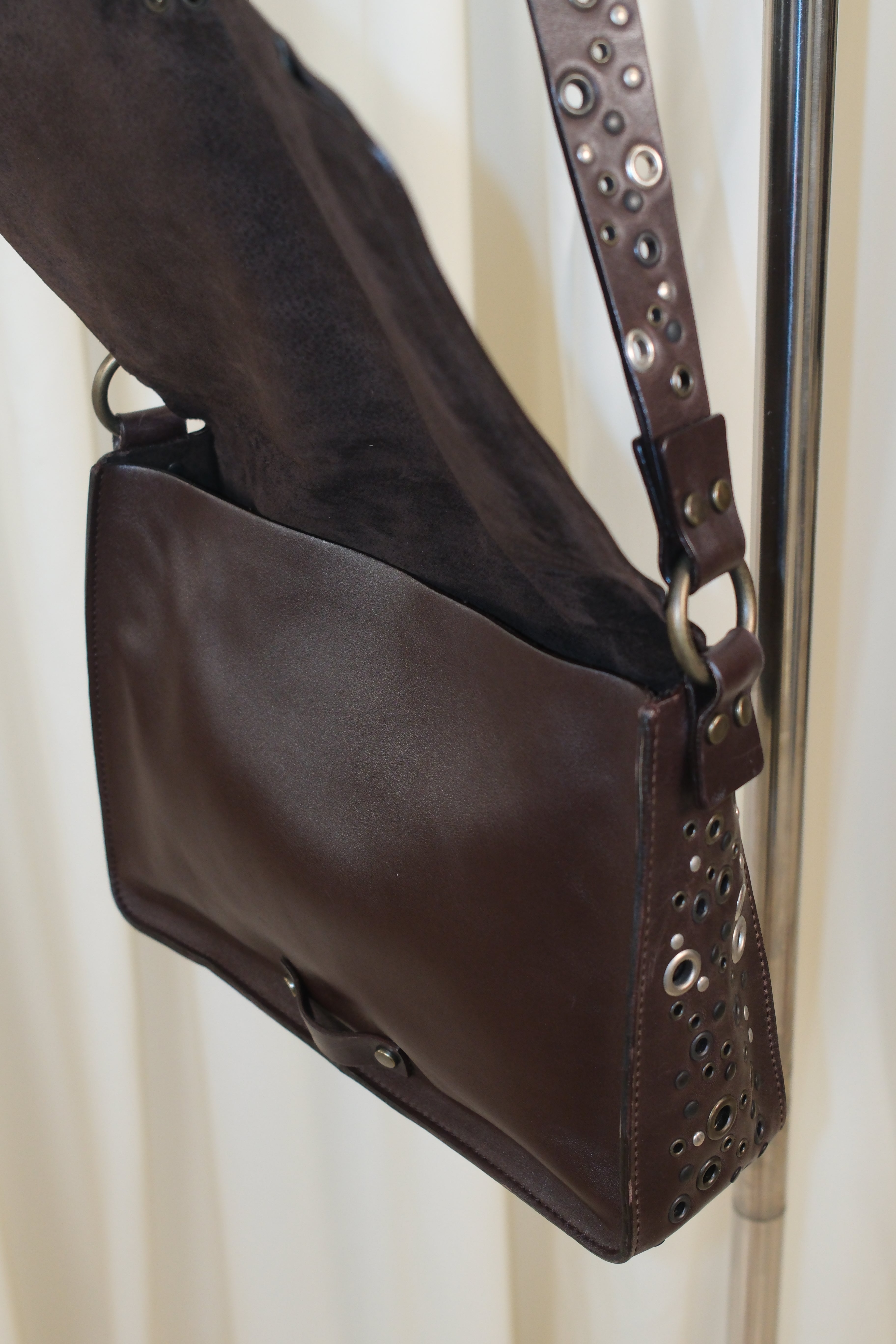 Dolce & Gabbana 2002 Brown Leather Bag with Studded Details