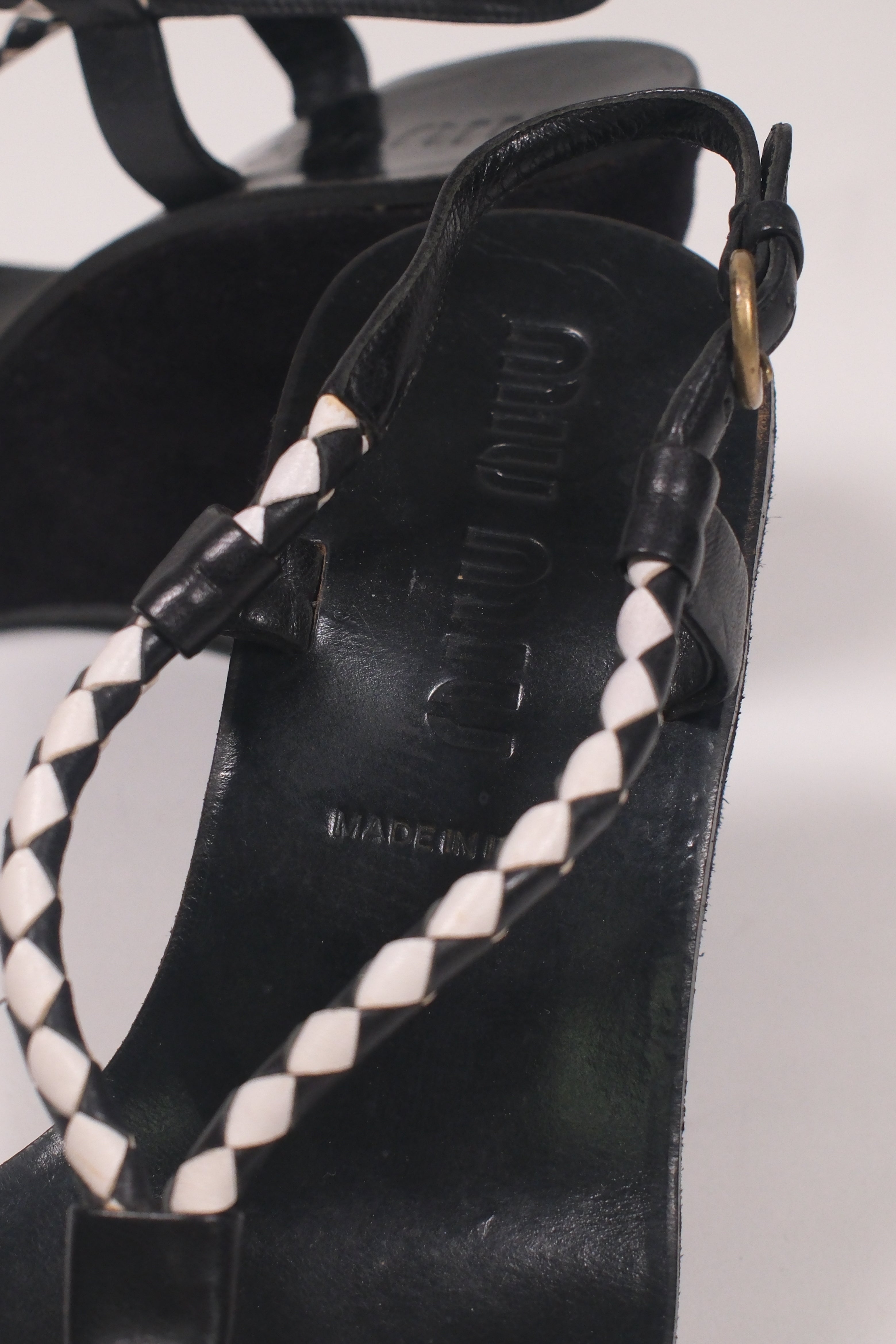 Miu Miu Leather & Suede Platform Sandals Size 37