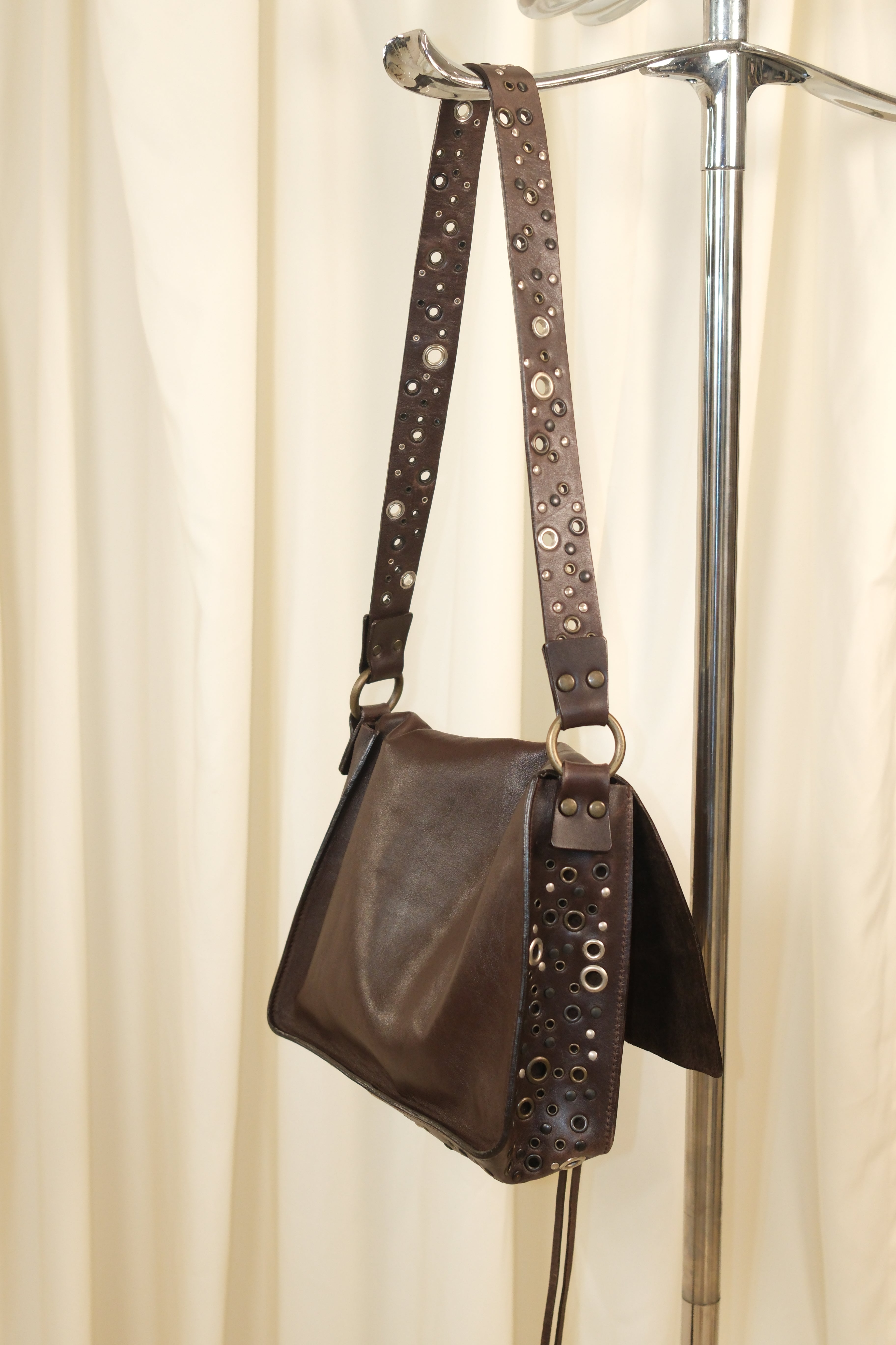 Dolce & Gabbana 2002 Brown Leather Bag with Studded Details