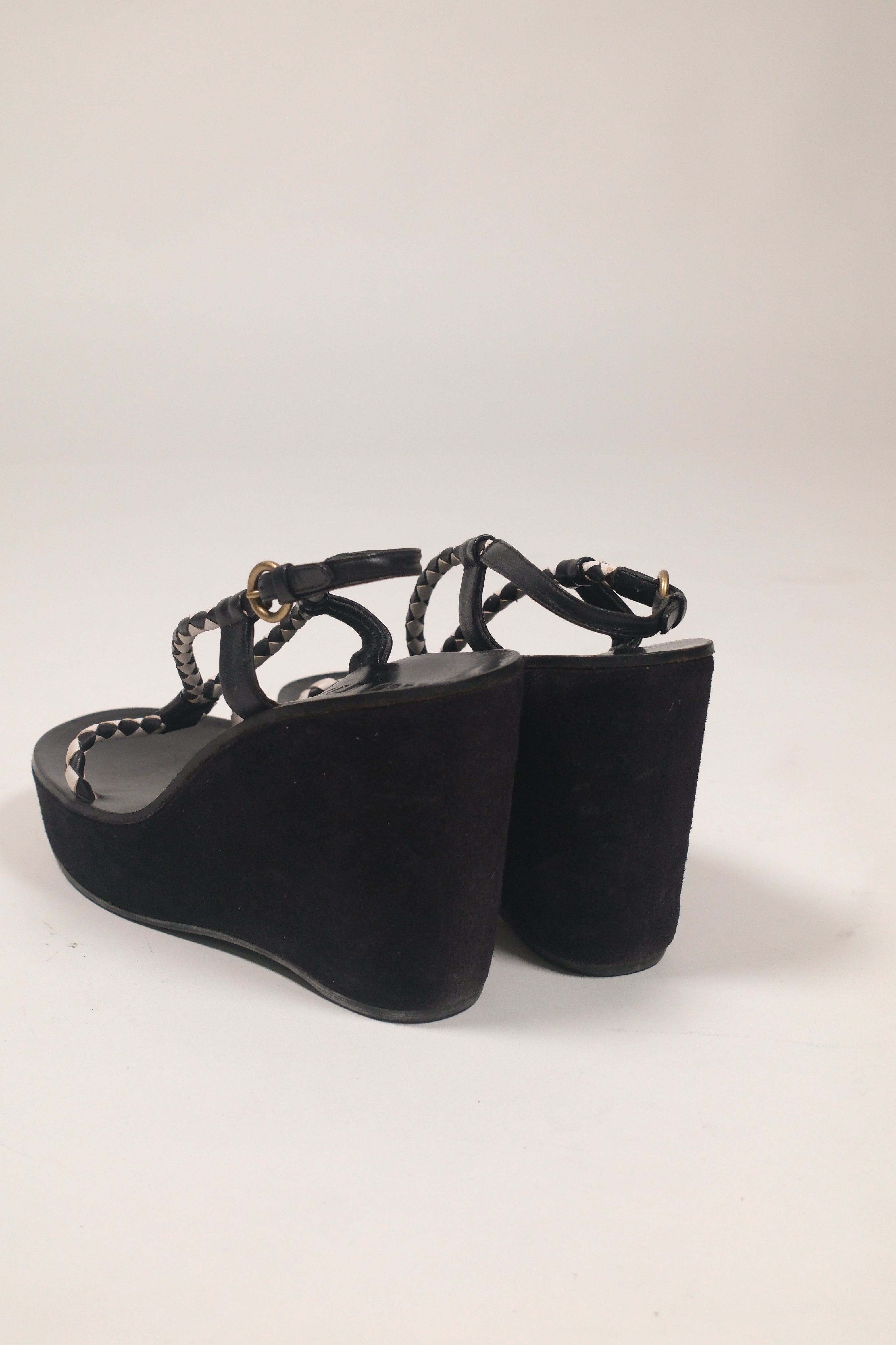 Miu Miu Leather & Suede Platform Sandals Size 37