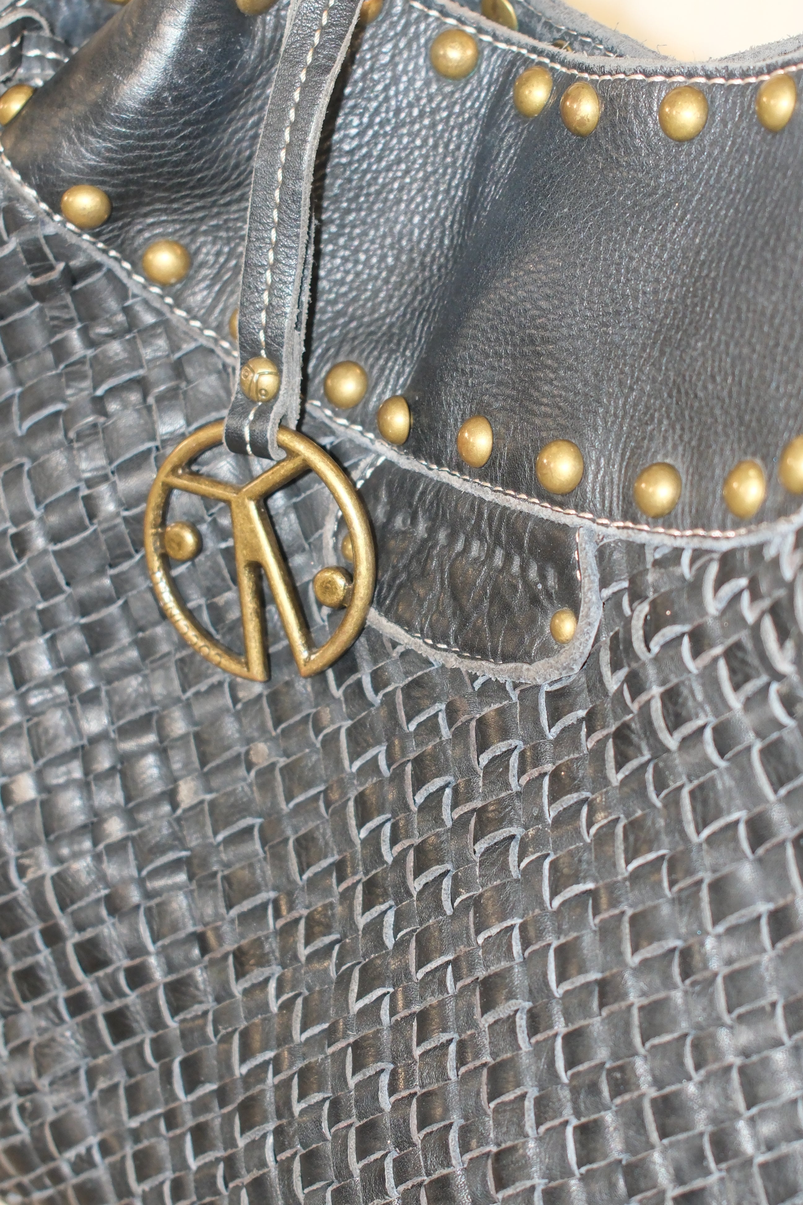Coccinelle Black Woven Leather Bag