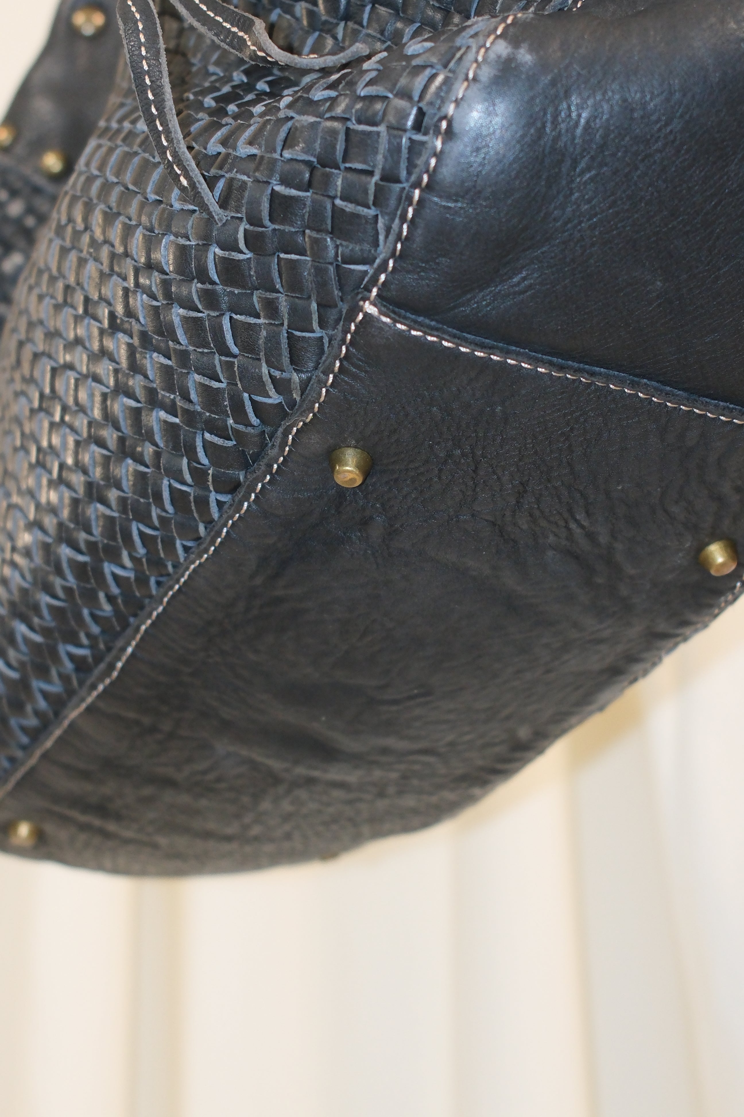 Coccinelle Black Woven Leather Bag