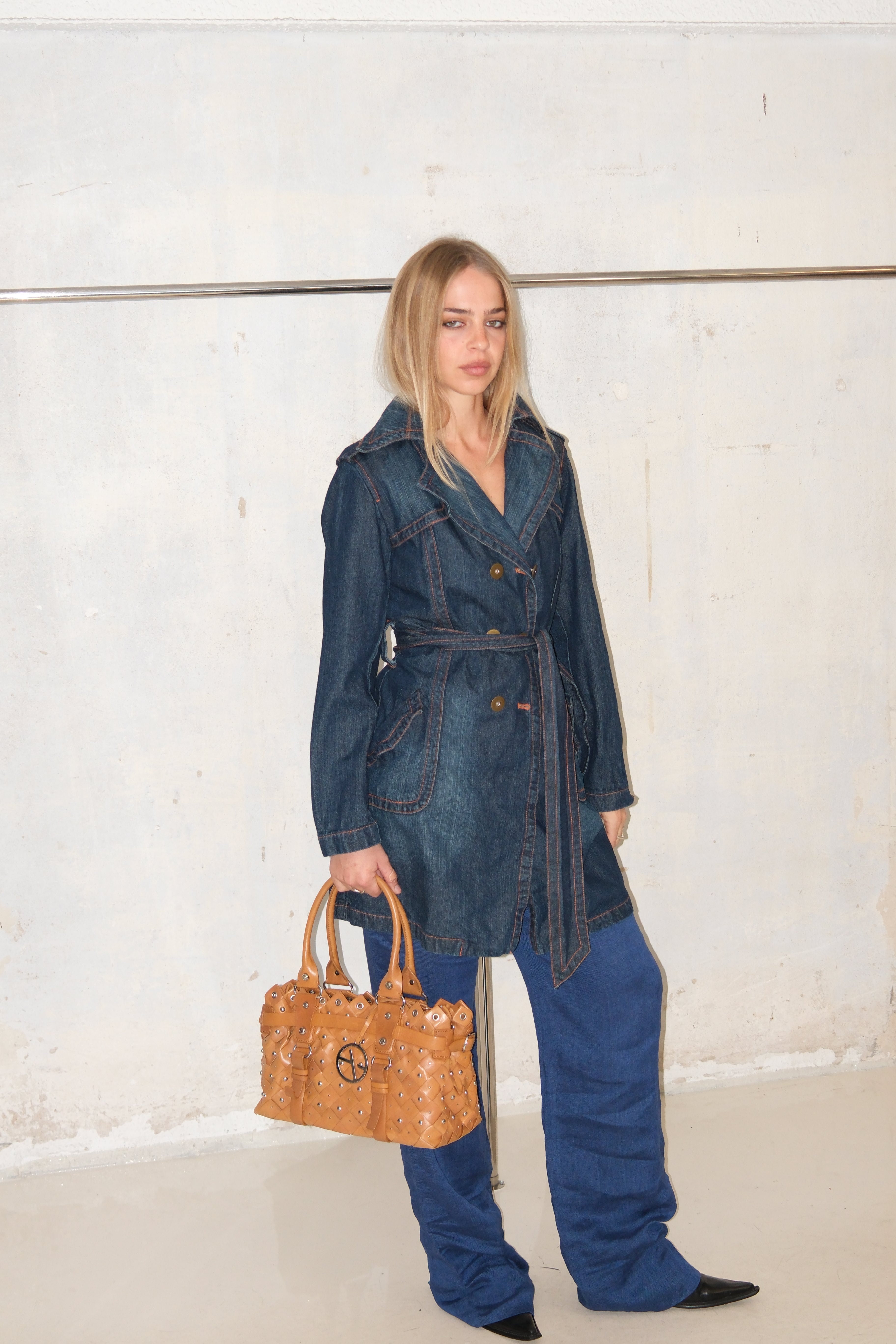 FRANCESCO BIASIA WOVEN LEATHER BAG