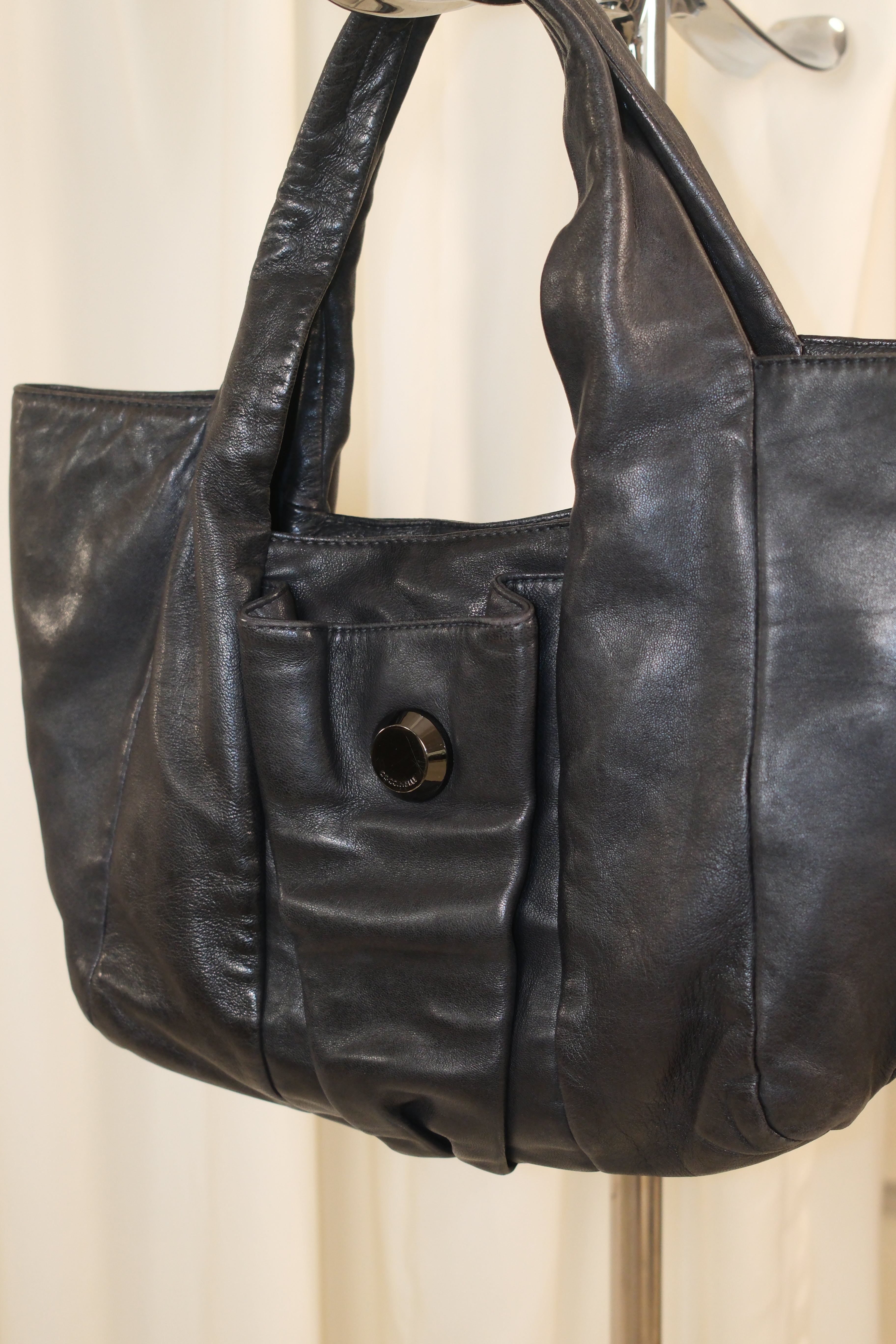 Coccinelle Soft Black Leather shoulder Bag