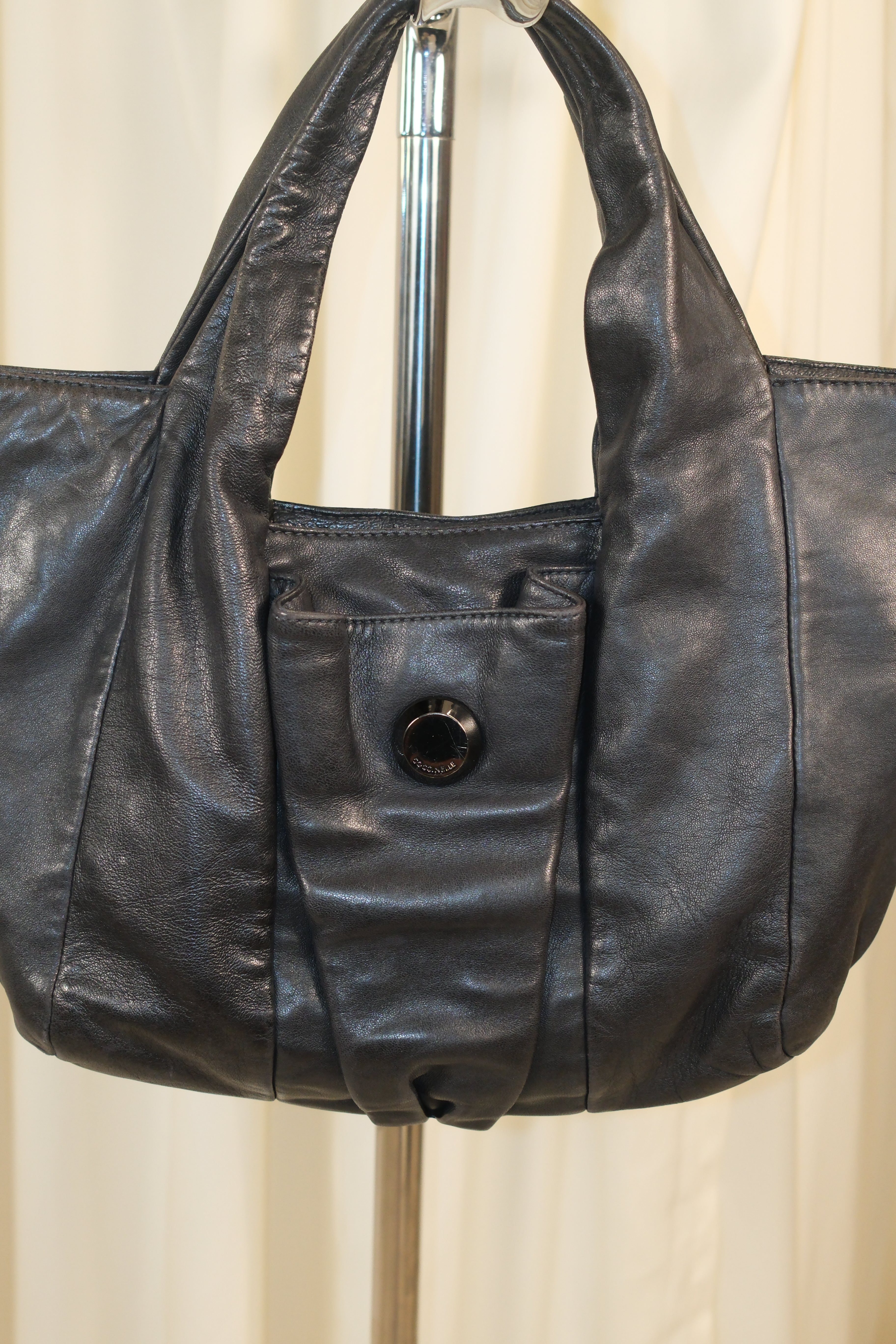 Coccinelle Soft Black Leather shoulder Bag