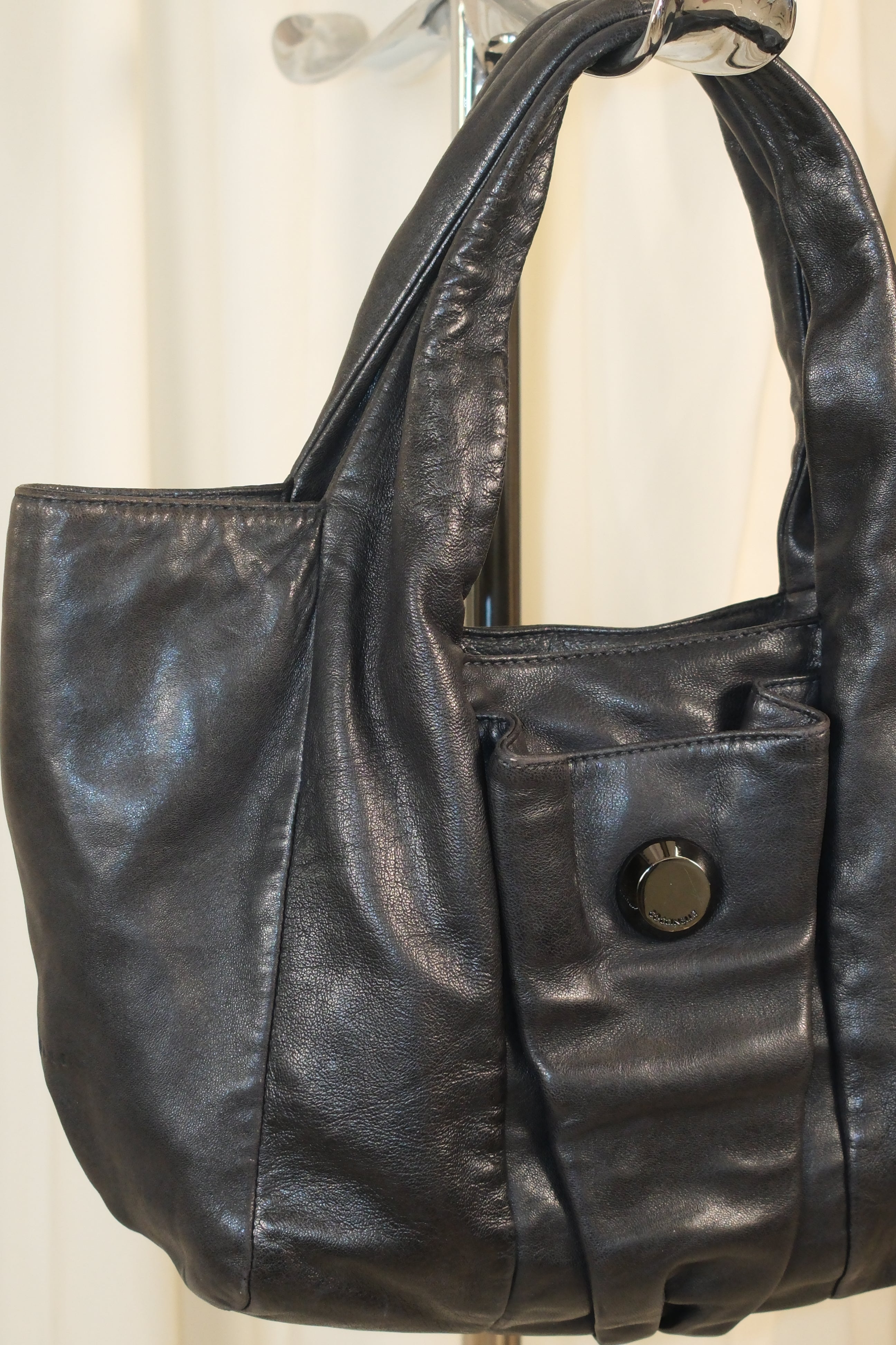 Coccinelle Soft Black Leather shoulder Bag