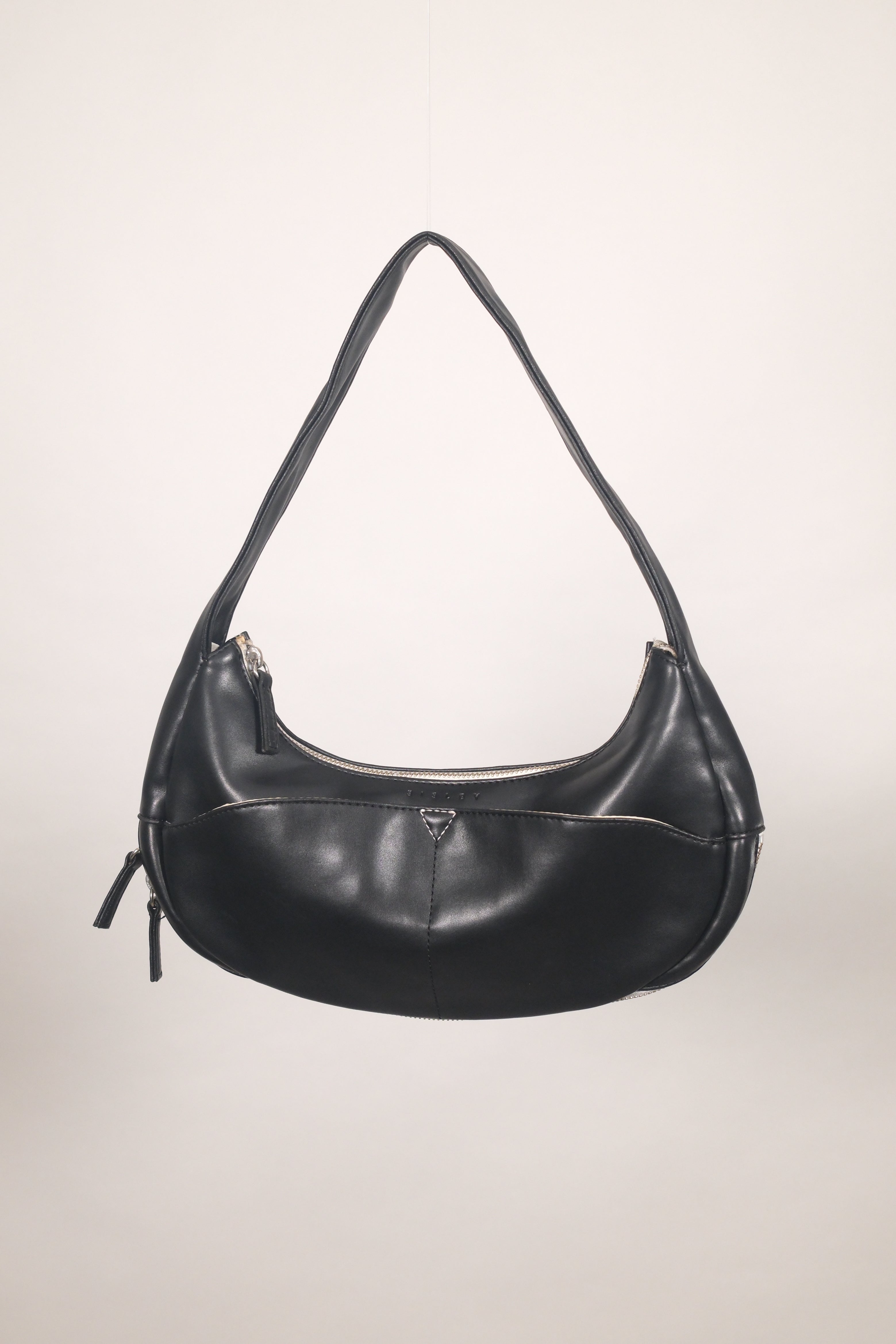 Sisley Black Mini Shoulder Bag With Zippers