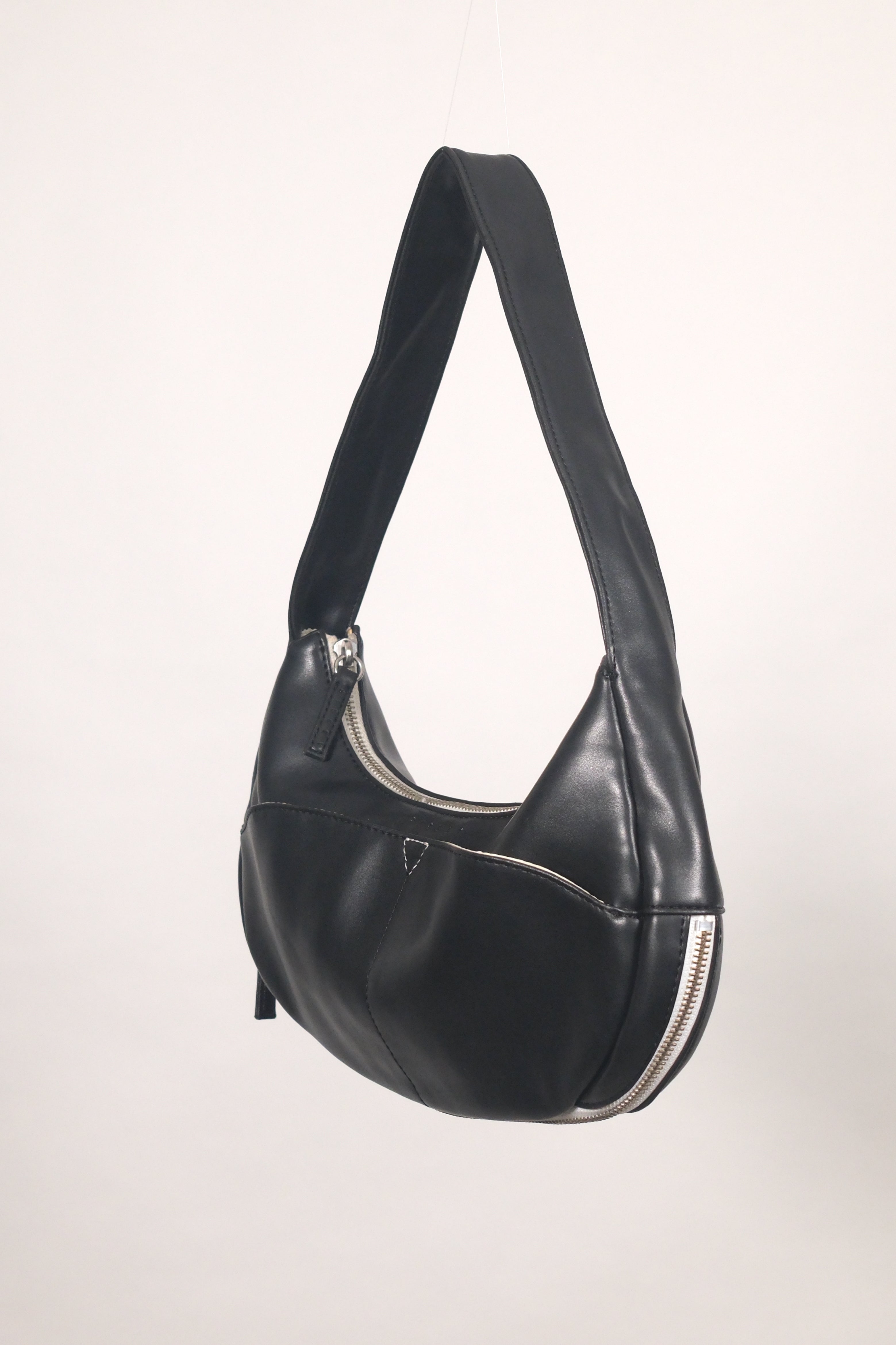 Sisley Black Mini Shoulder Bag With Zippers