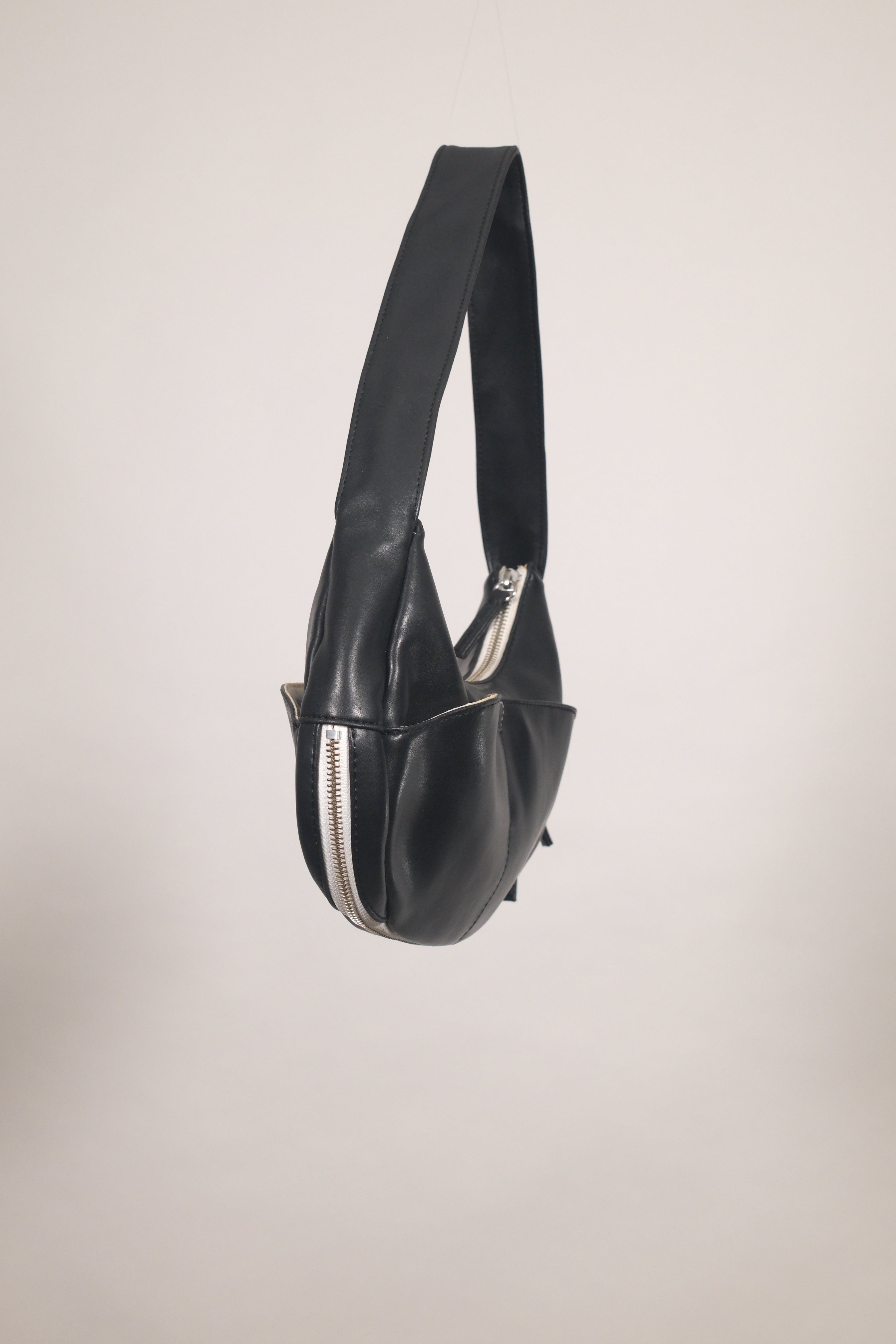 Sisley Black Mini Shoulder Bag With Zippers