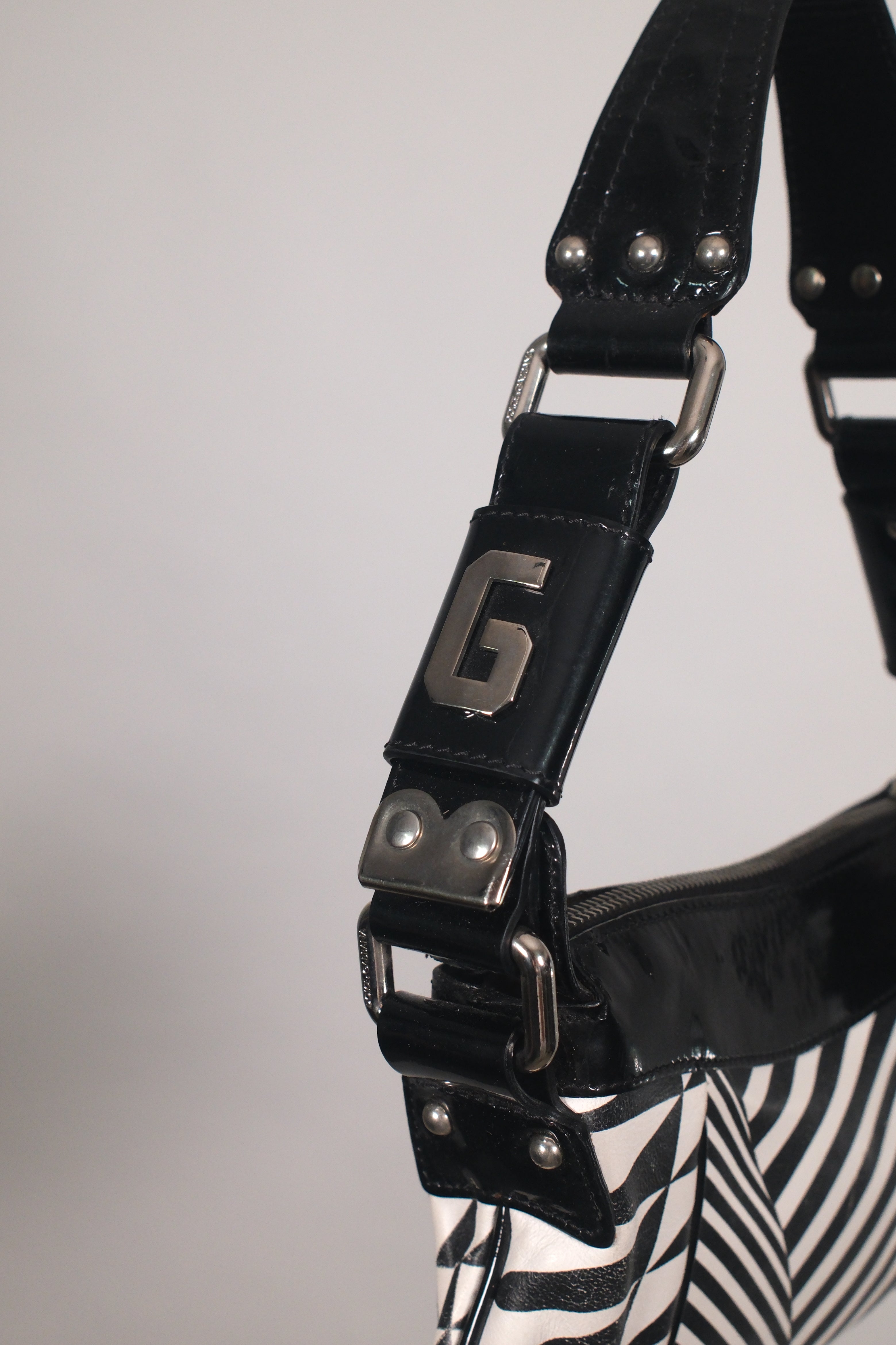 Dolce & Gabbana Black And White Leather Shoulder Bag
