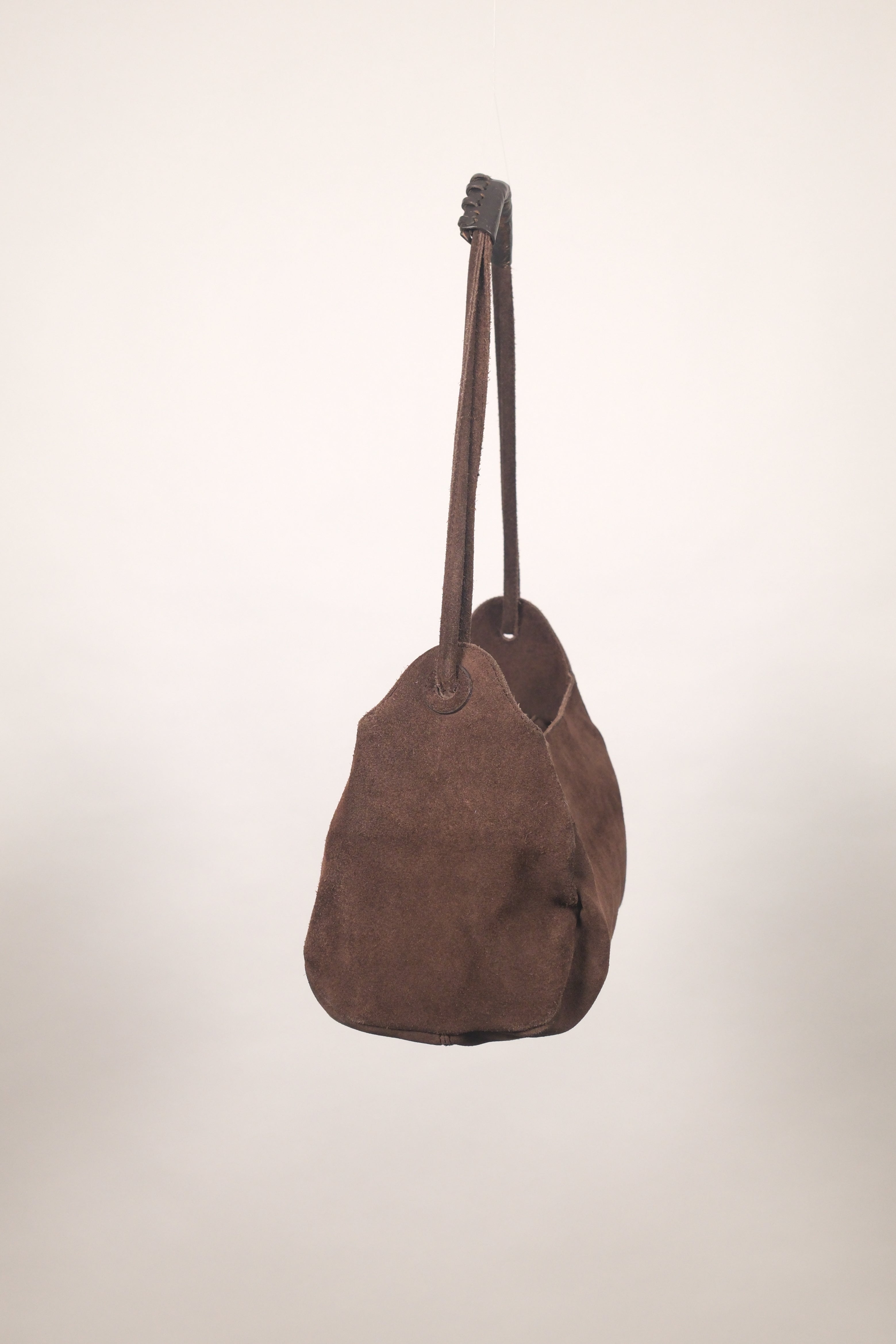 Sisley Brown Suede Medium Bag with Flower Details